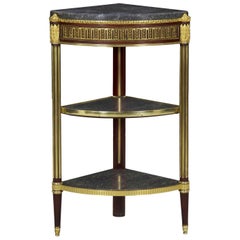 French Louis XVI Style Three-Tier Antique Side Table Corner Stand