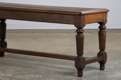 French Louis XVI Style Tiger Oak Trestle Dining Bench