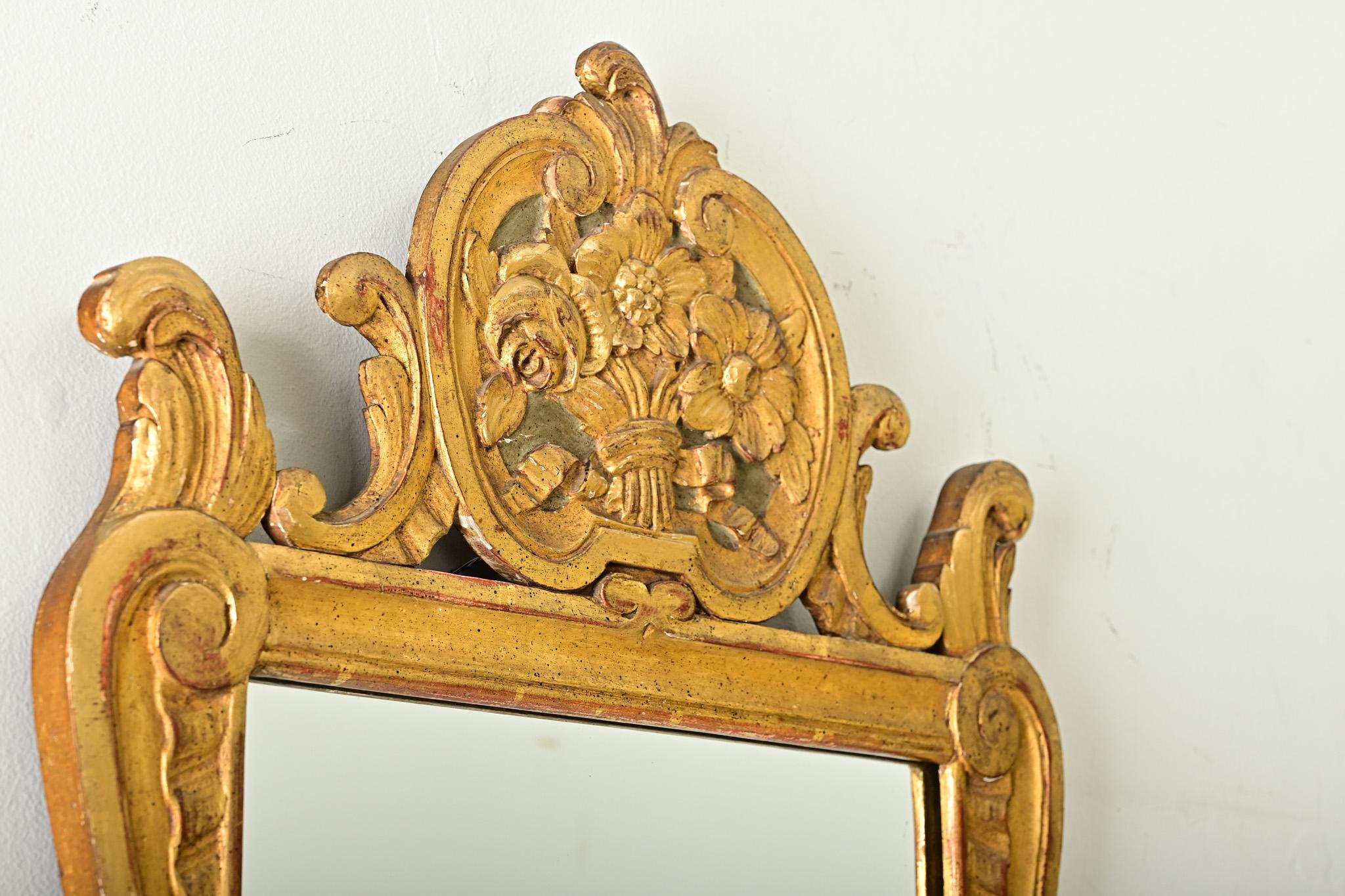 Oro Specchio francese Trumeau in stile Luigi XVI in vendita