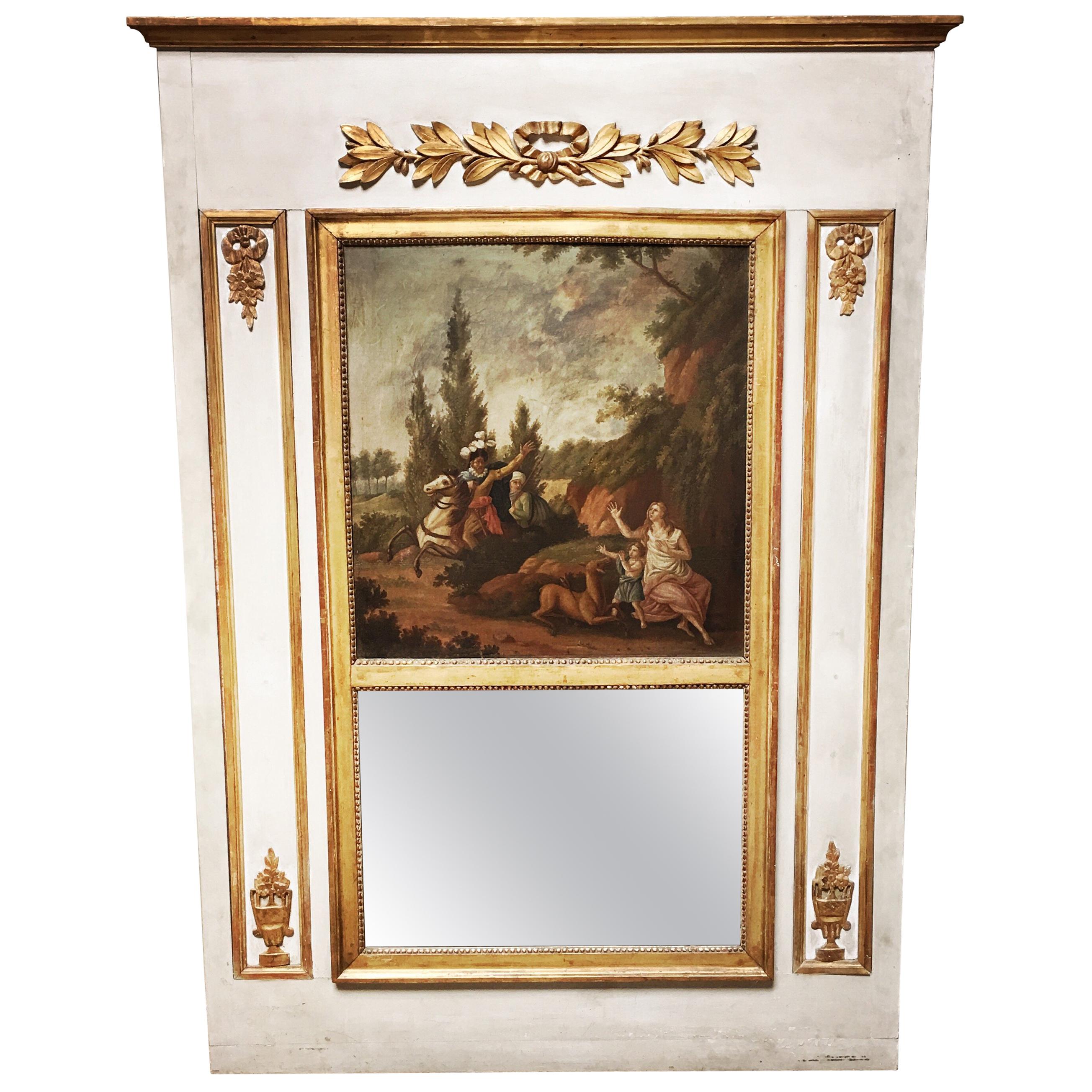 French Louis XVI Style Trumeau Mirror