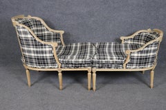 Chaise longue Duchesse Brise deux pièces de style Louis XVI