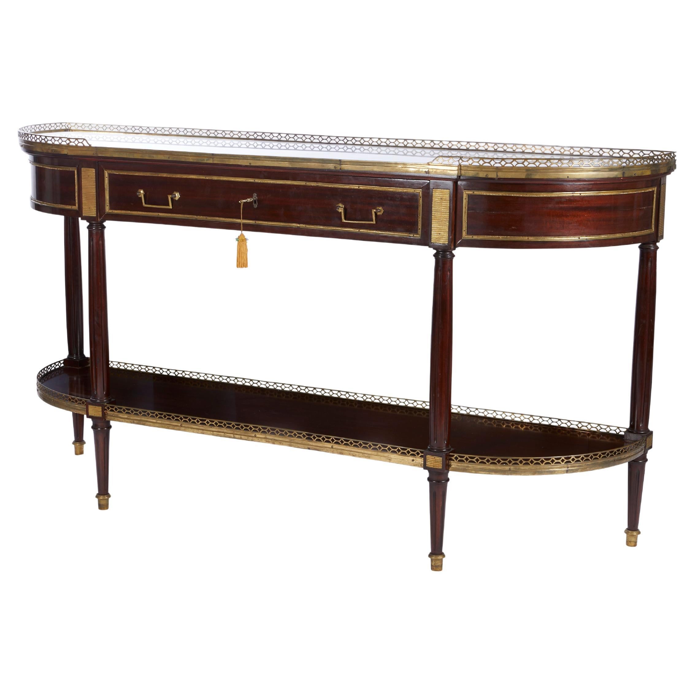 French Louis XVI-Style Two-Tiered Console Table