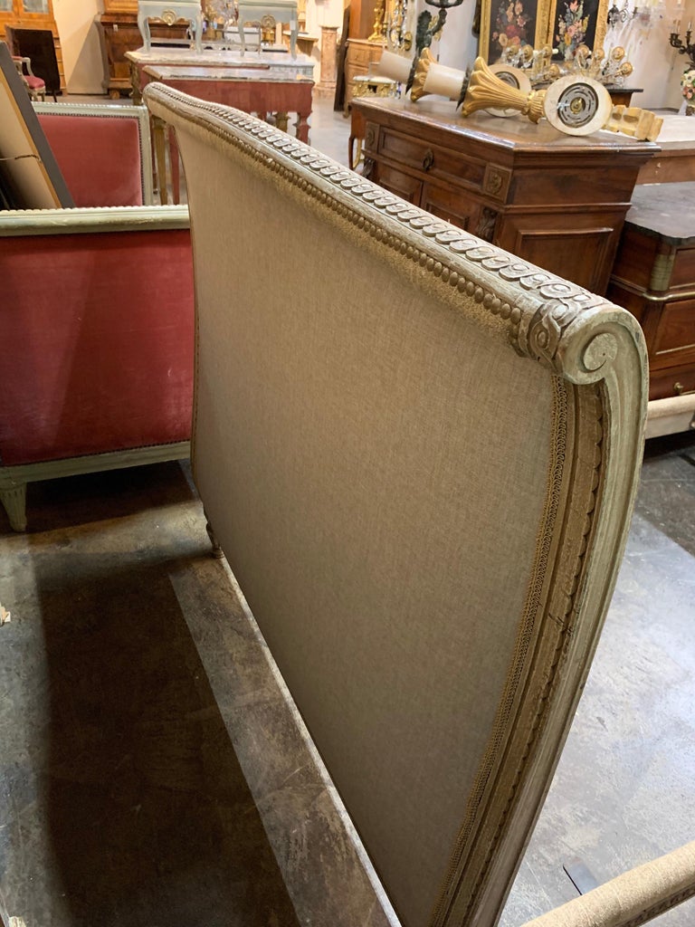 French Louis XVI Style Upholstered Bed In Good Condition In Dallas, TX
