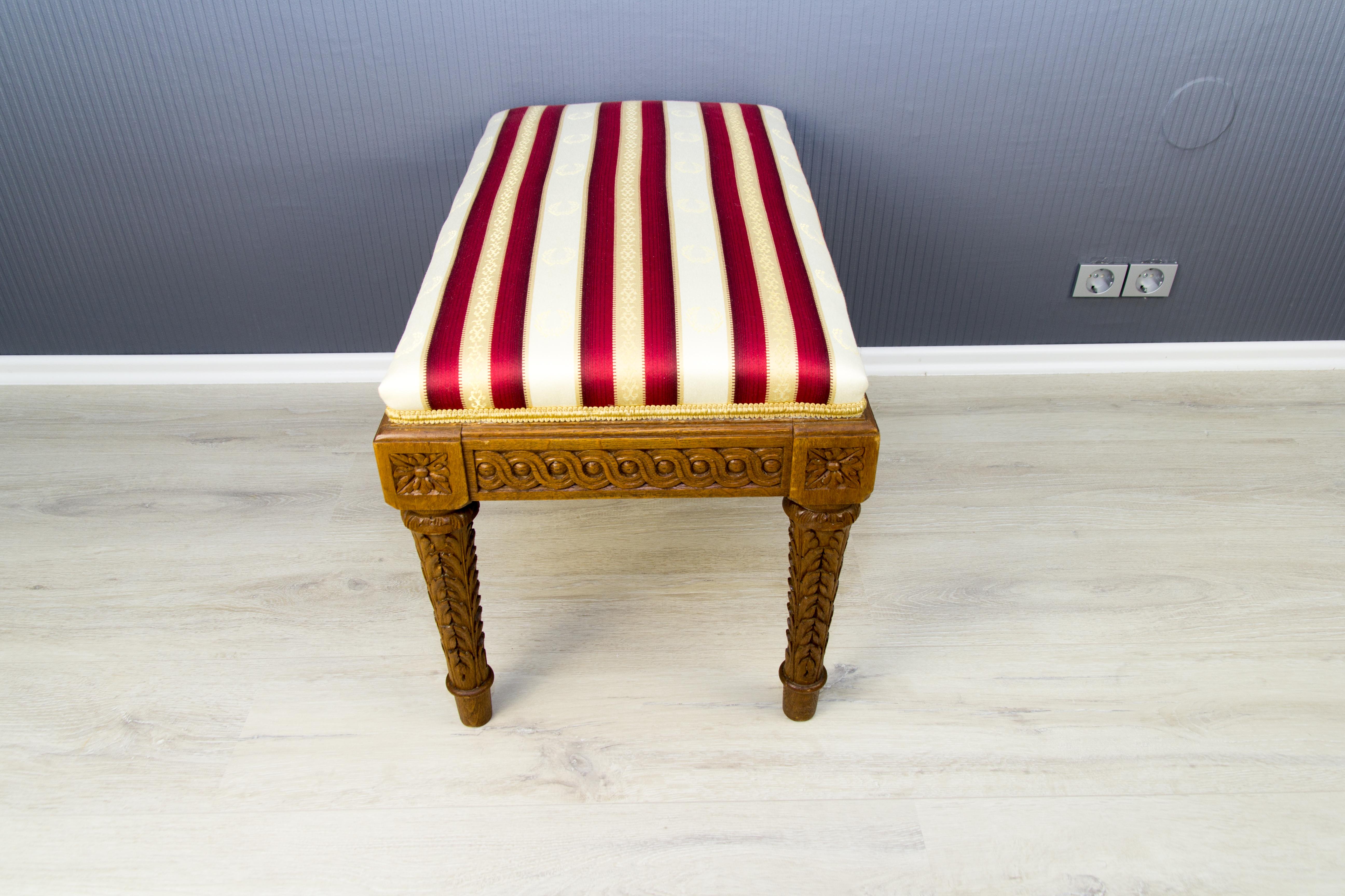 French, Louis XVI Style Upholstered Bench 4