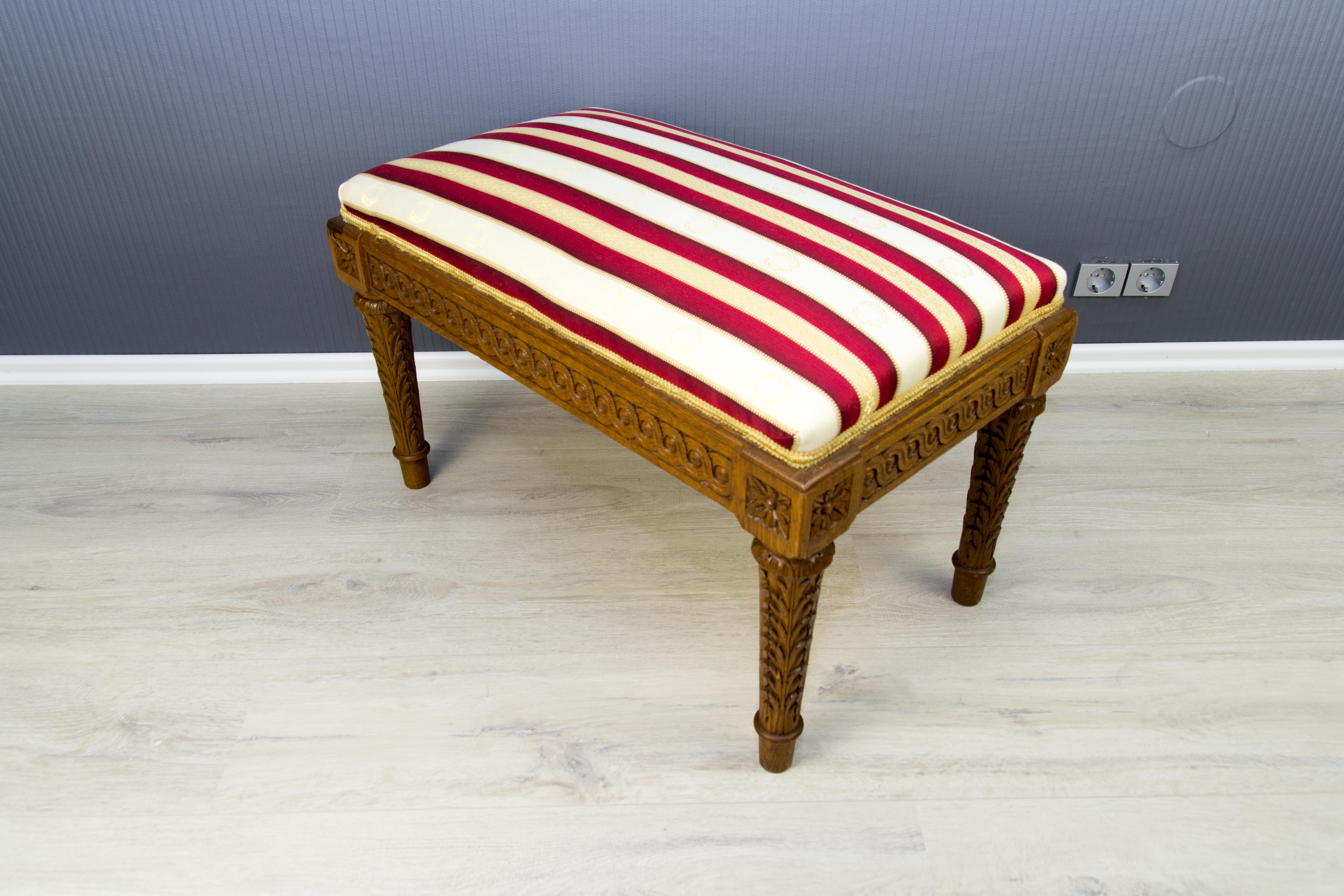 French, Louis XVI Style Upholstered Bench 5