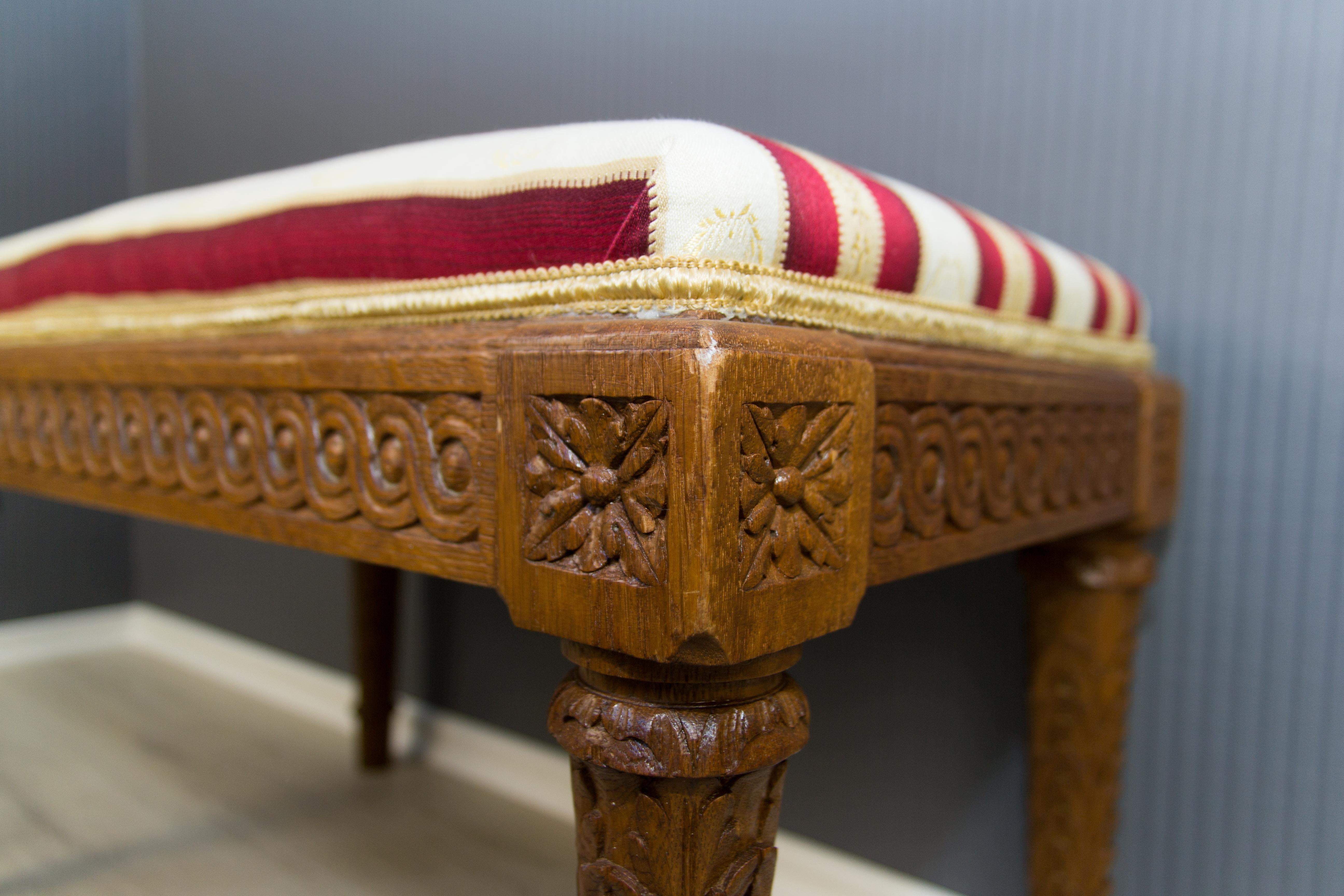 French, Louis XVI Style Upholstered Bench 1