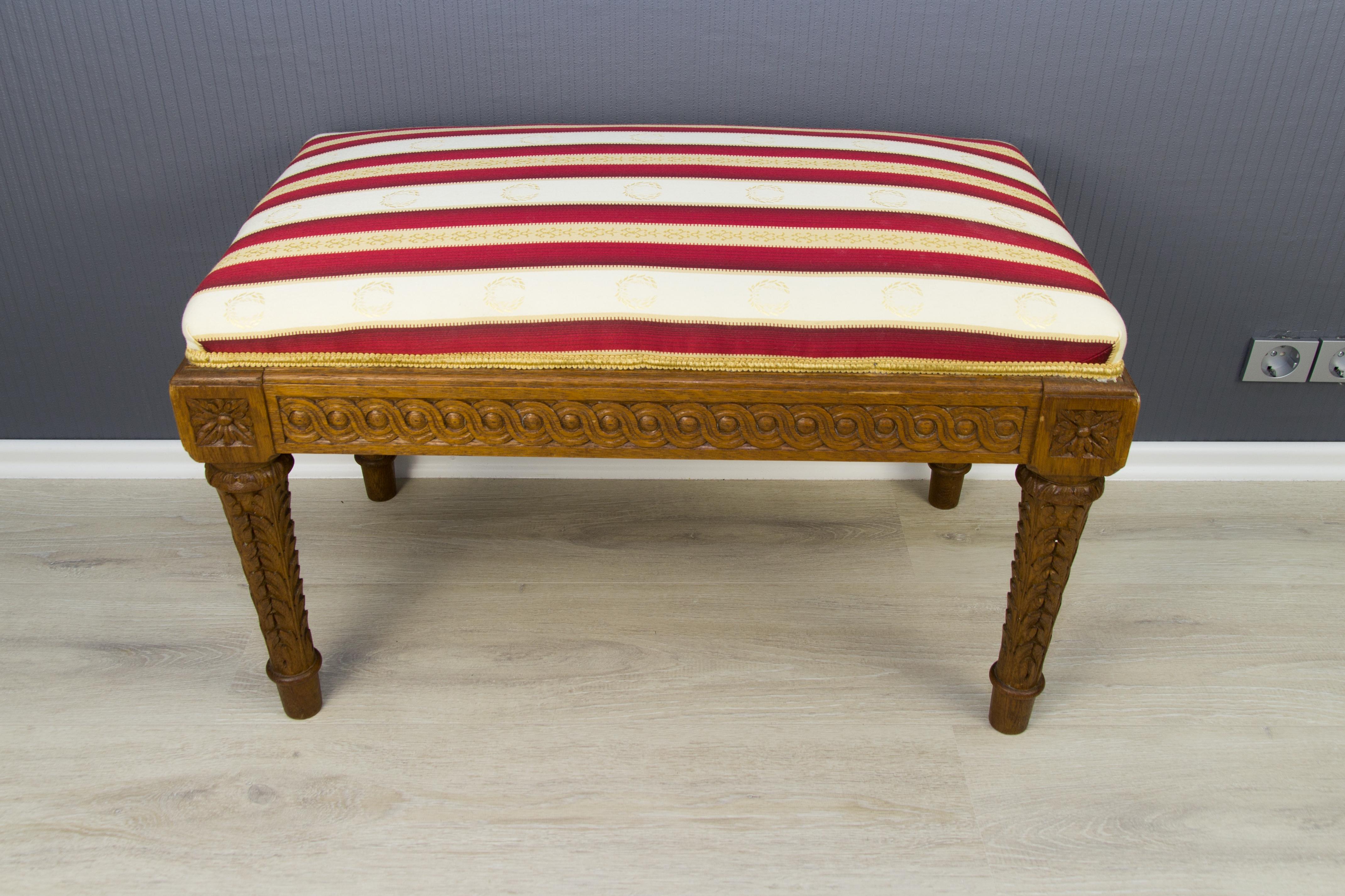 French, Louis XVI Style Upholstered Bench 2