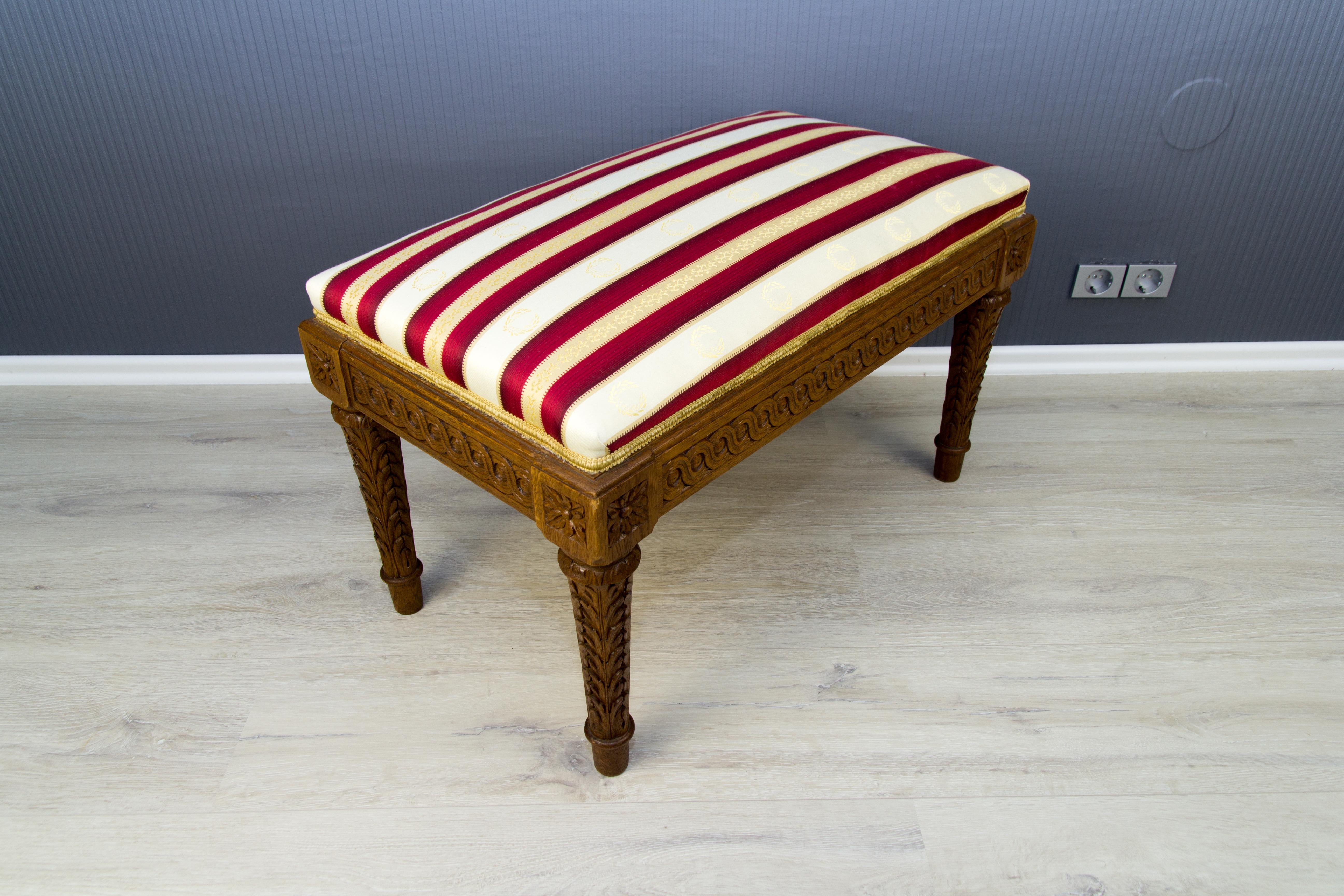 French, Louis XVI Style Upholstered Bench 3