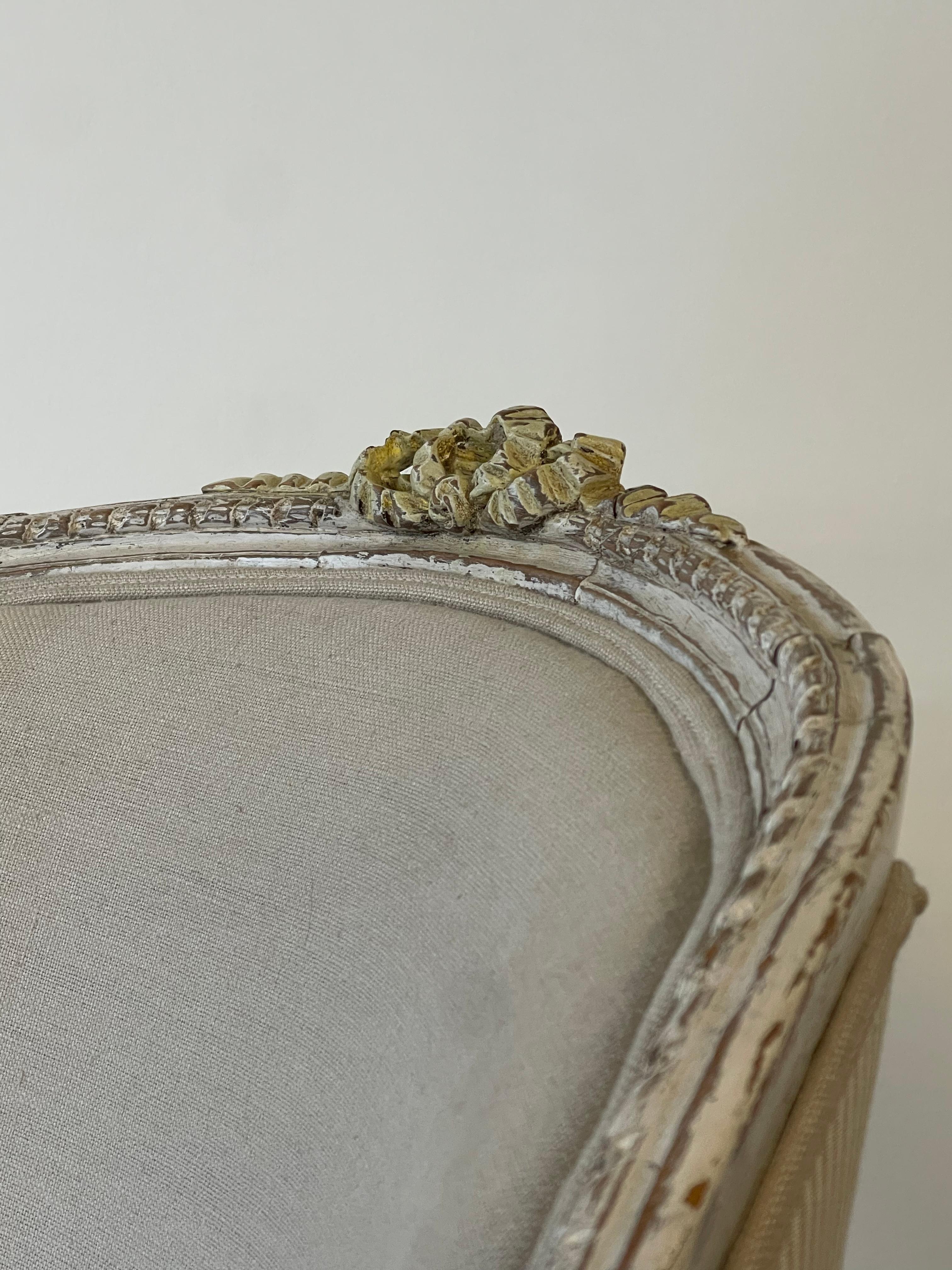 XIXe siècle Chaise Bergère française de style Upholstering, 19ème siècle en vente