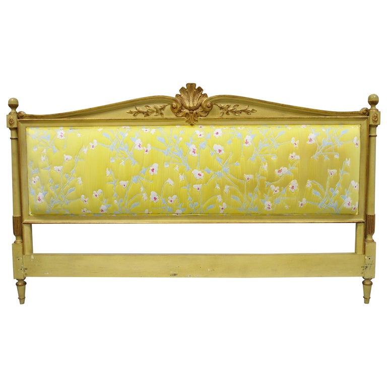 French Louis Xvi Style Upholstered King Size Bed Headboard By Robert French Louis Xvi Style Upholstered King Size Bed Headboard By Robert Richter For