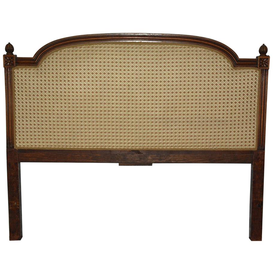 French Louis XVI Style Upholstered Queen Size Bed Headboard
