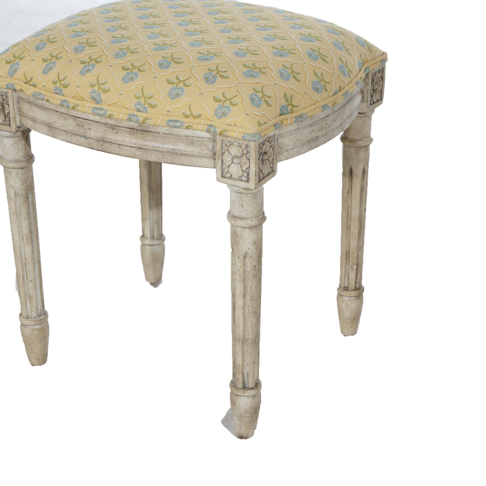 French Louis XVI Style Upholstered Vanity Stool 20thC For Sale 4