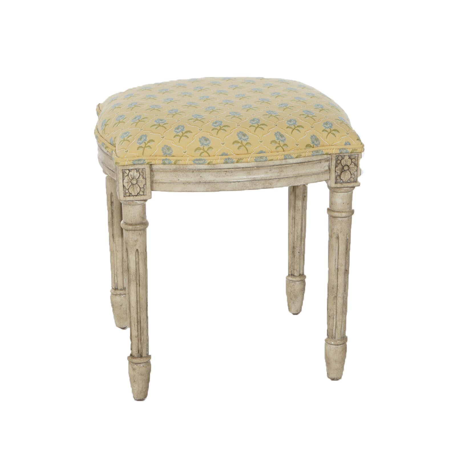 Upholstery French Louis XVI Style Upholstered Vanity Stool 20thC For Sale