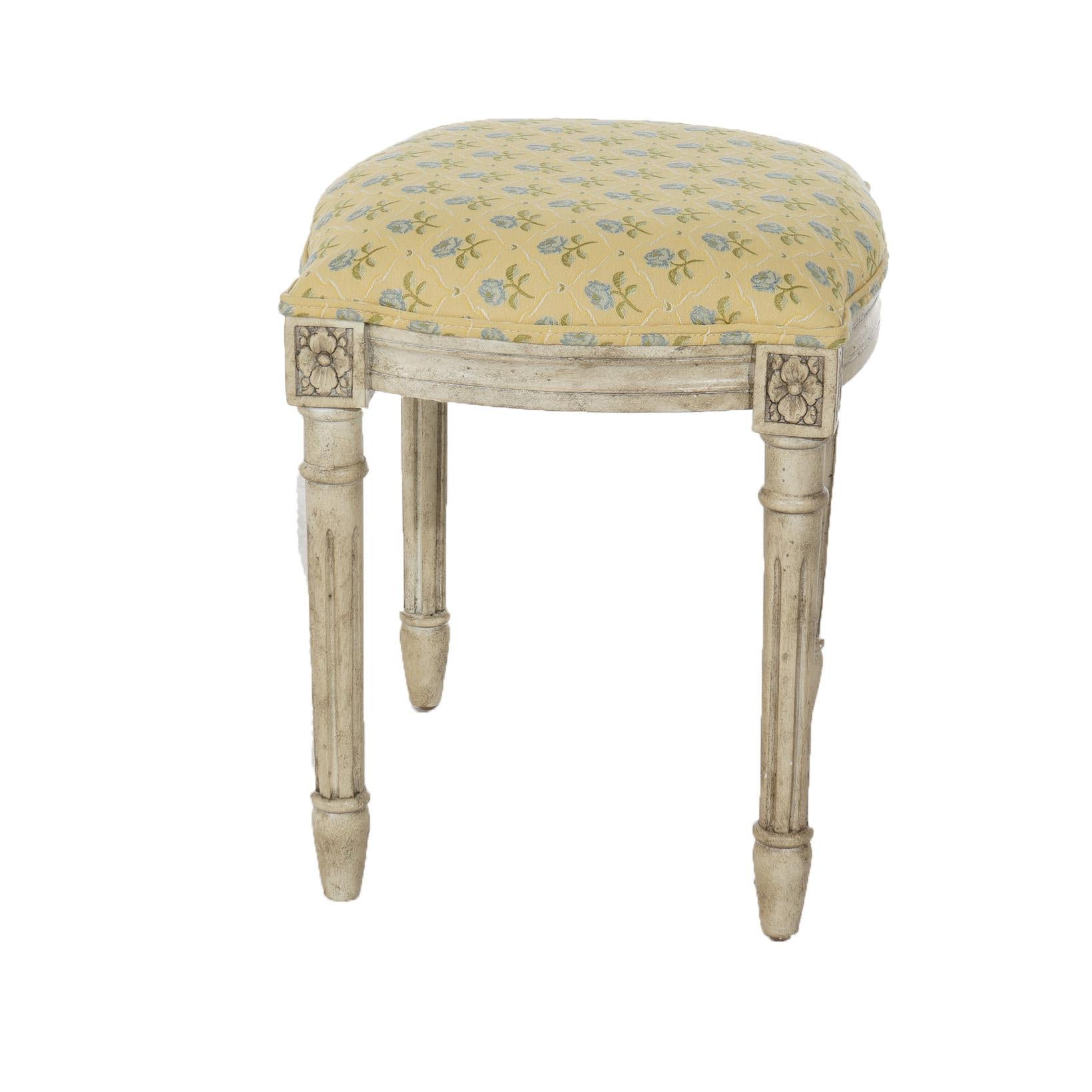French Louis XVI Style Upholstered Vanity Stool 20thC For Sale 1