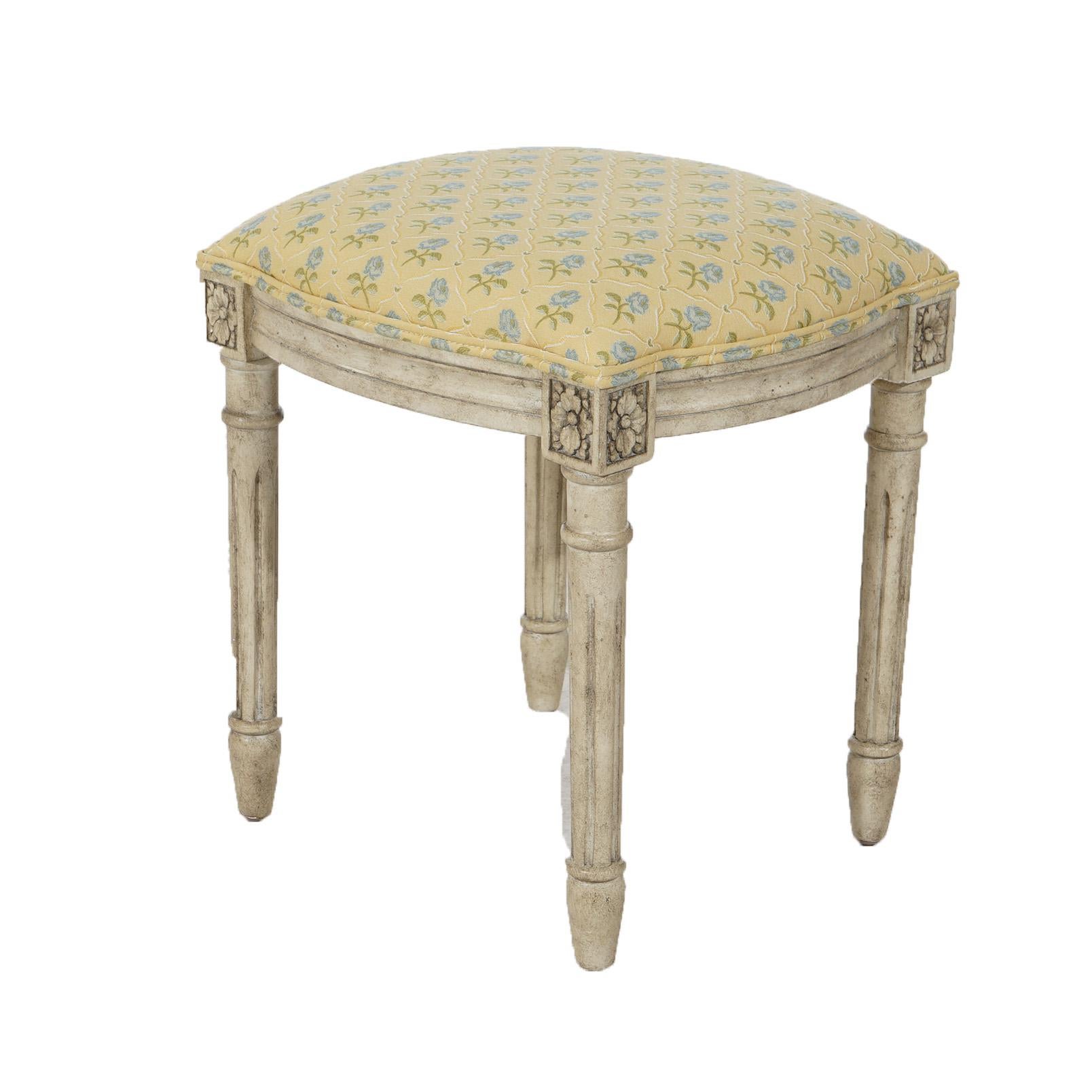 French Louis XVI Style Upholstered Vanity Stool 20thC For Sale 2