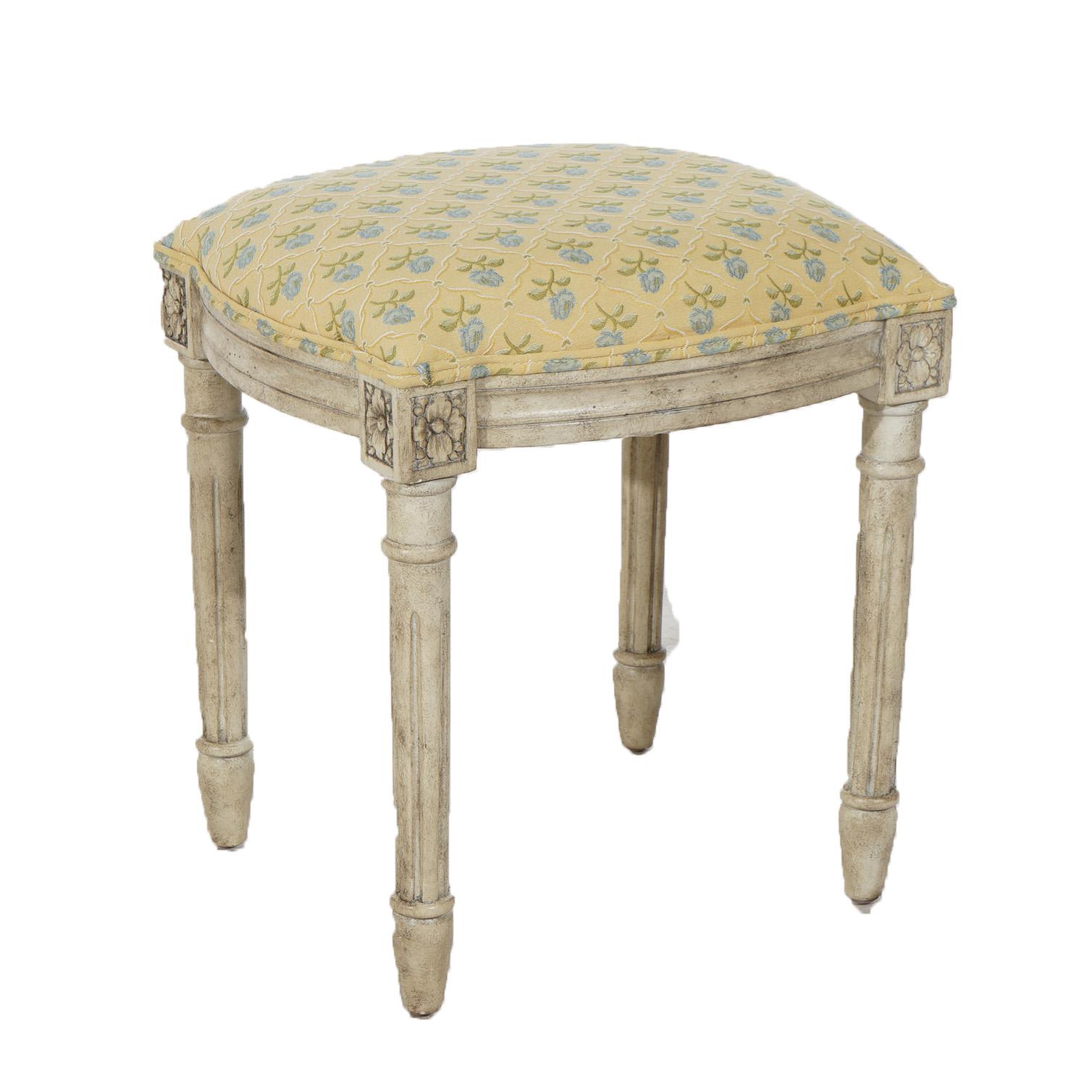 French Louis XVI Style Upholstered Vanity Stool 20thC For Sale 3