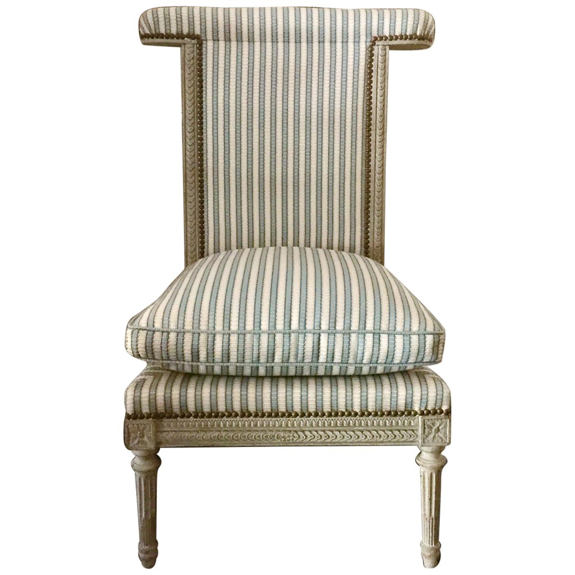 French Louis XVI Style Voyelle/Ponteuse Chair, French Riviera Private Collection