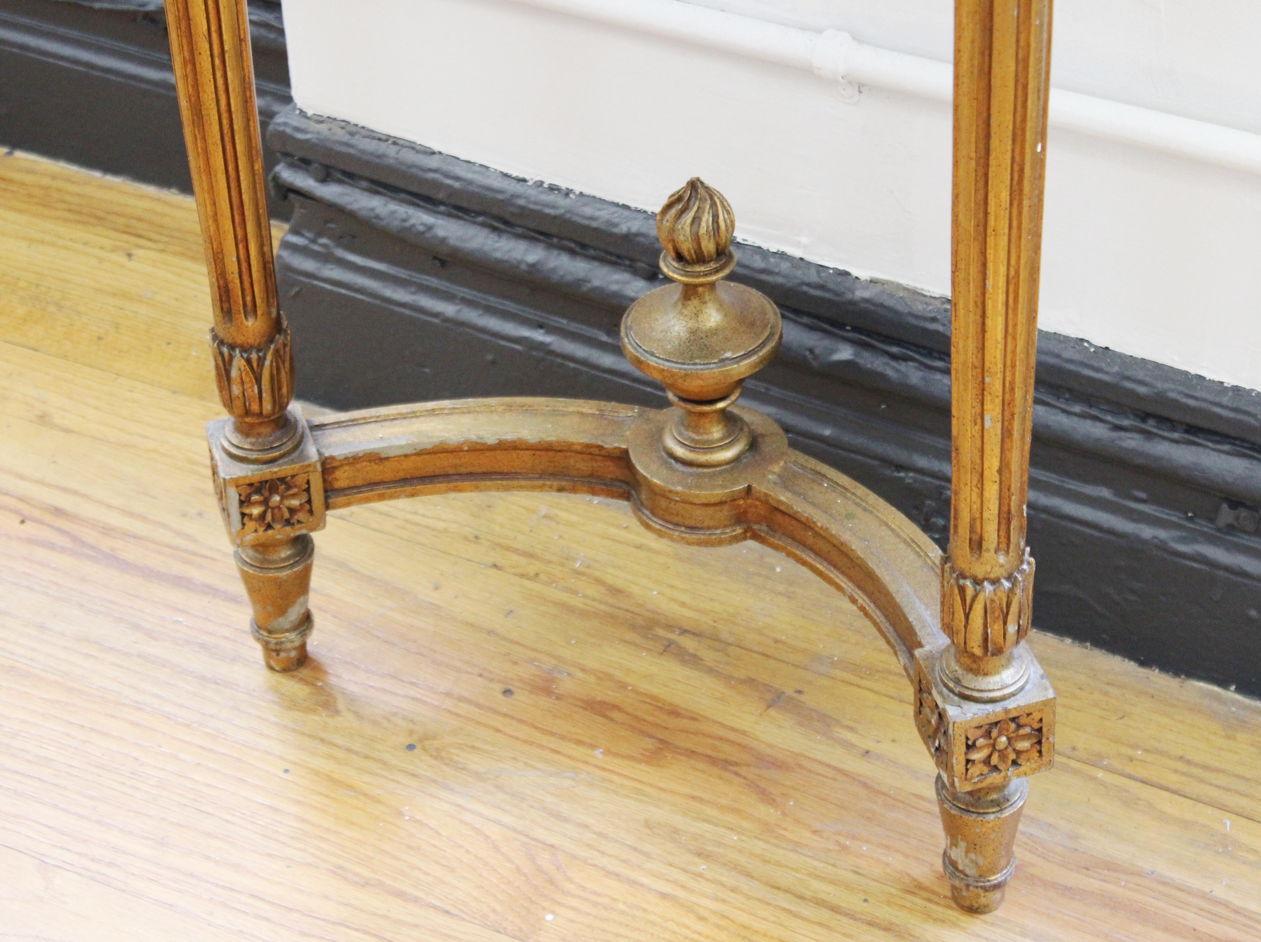 Glass French Louis XVI Style Wall-Mounted Carved Giltwood Vitrine Display Cabinet