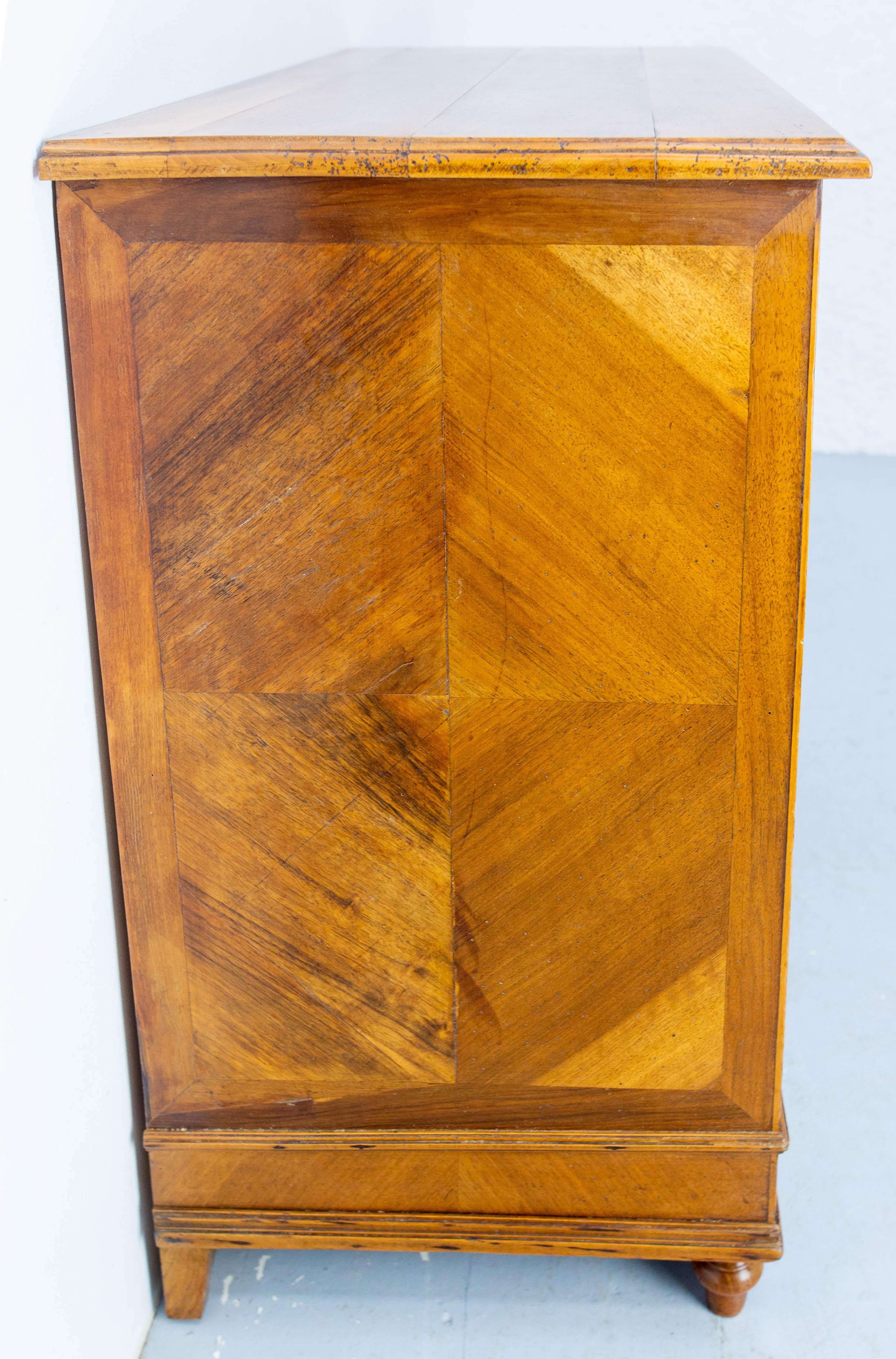 Comò Chiffonnier francese in radica di noce stile Luigi XVI C.C. 1900 In condizioni buone in vendita a Labrit, Landes