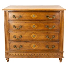 French Louis XVI Style Walnut Burl Commode Chiffonnier Chest of Drawers c. 1900