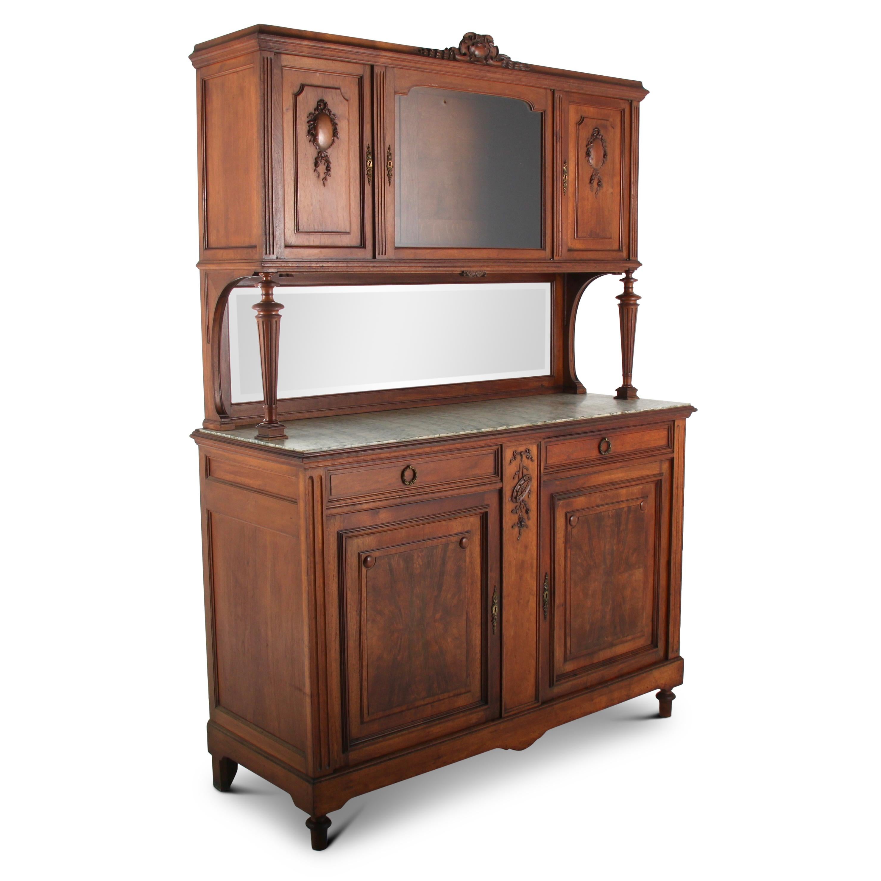 French Louis XVI Style Walnut Server In Good Condition In Vancouver, British Columbia