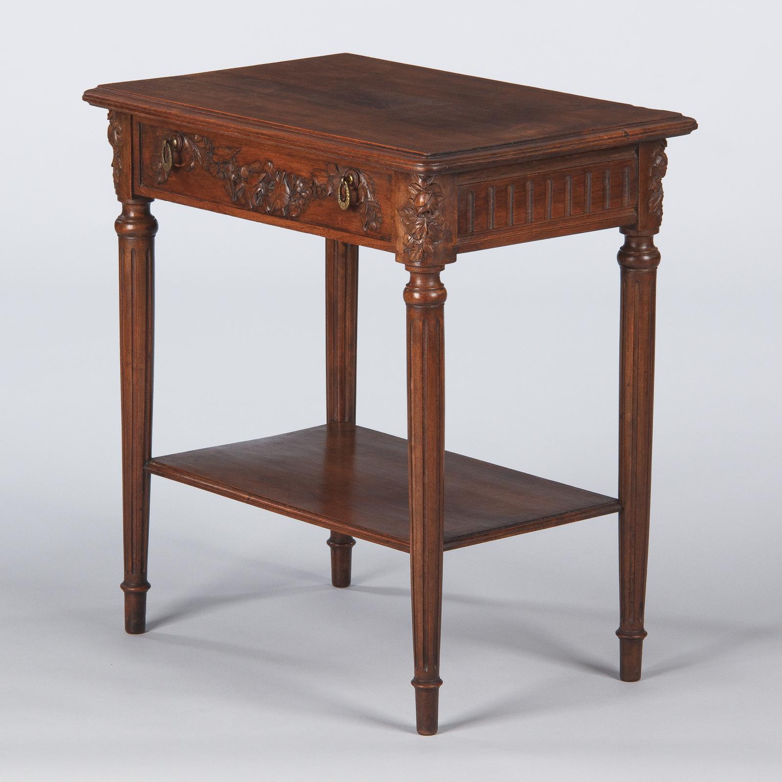 French Louis XVI Style Walnut Side Table, Early 1900s 8
