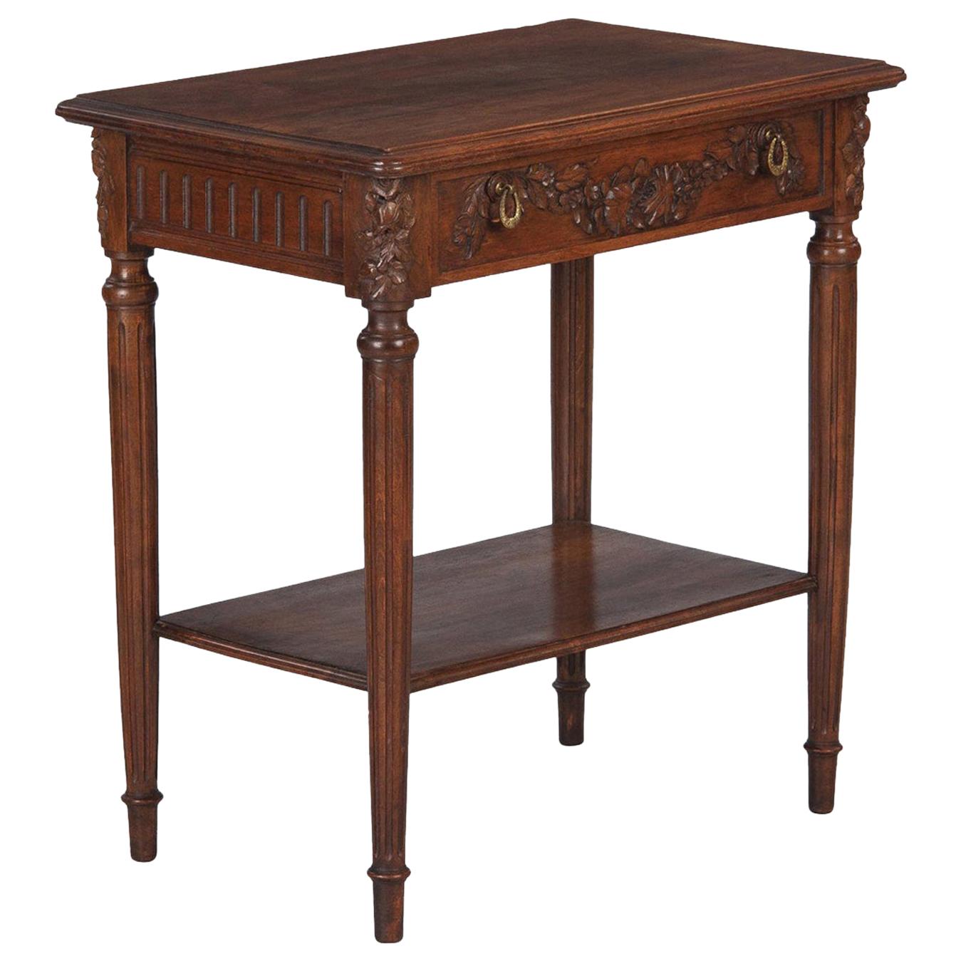 French Louis XVI Style Walnut Side Table, Early 1900s