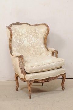 French Louis XVI Style Winged-Back Bergère Chair with It's Original Paint