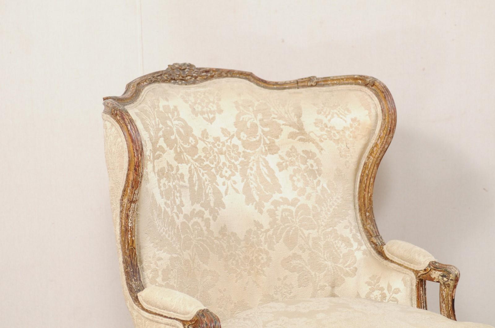 19th Century French Louis XVI Style Winged-Back Bergère Chair with It's Original Paint
