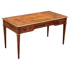 French Louis XVI Style Writing Table or Desk with Leather Top by Maison Leger