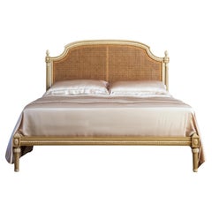 French Louis XVI-Styled Hand-Carved Cane Bed -The Chevalier - (US King)