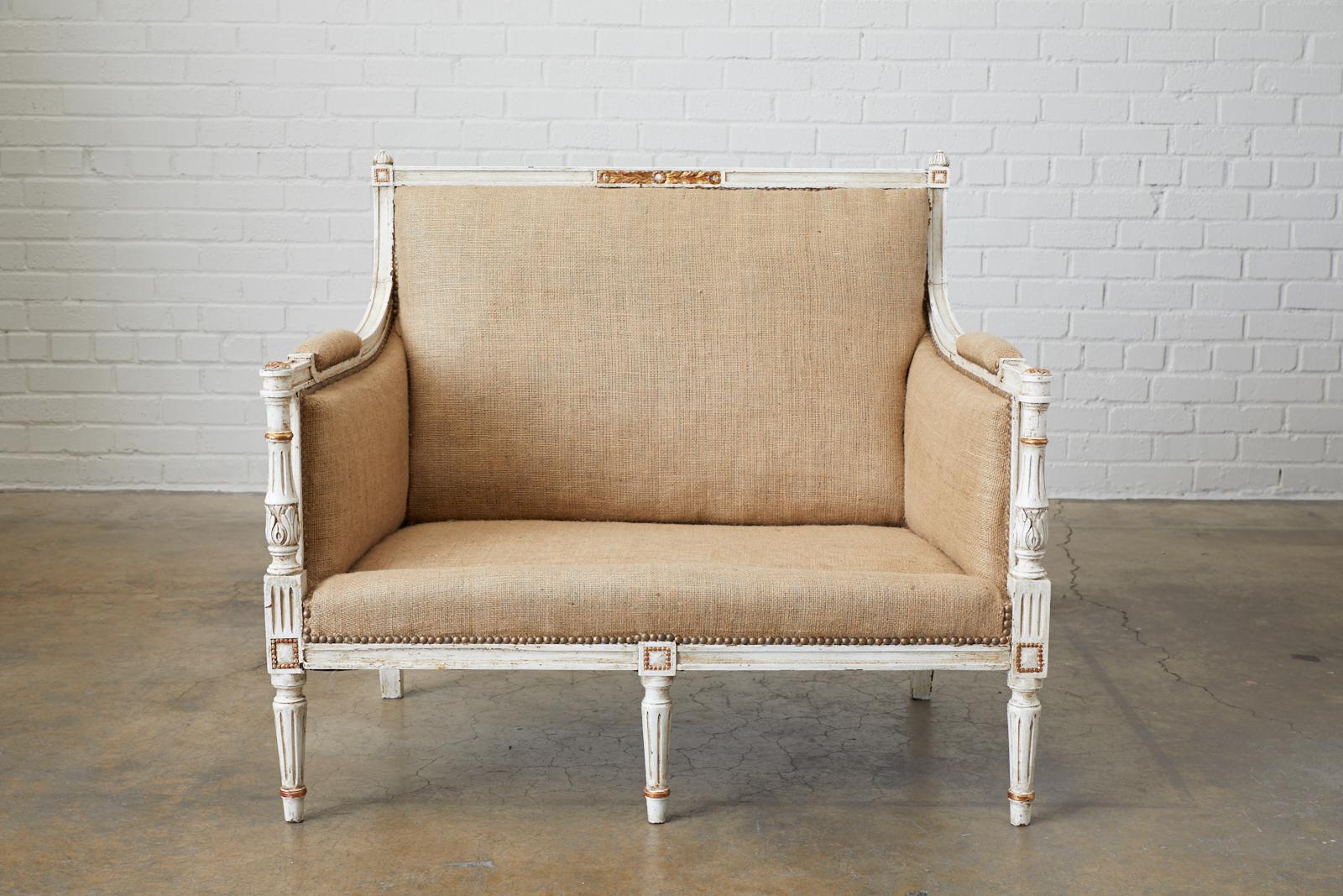 French Louis XVI Swedish Gustavian Style Marquis Bergère 2