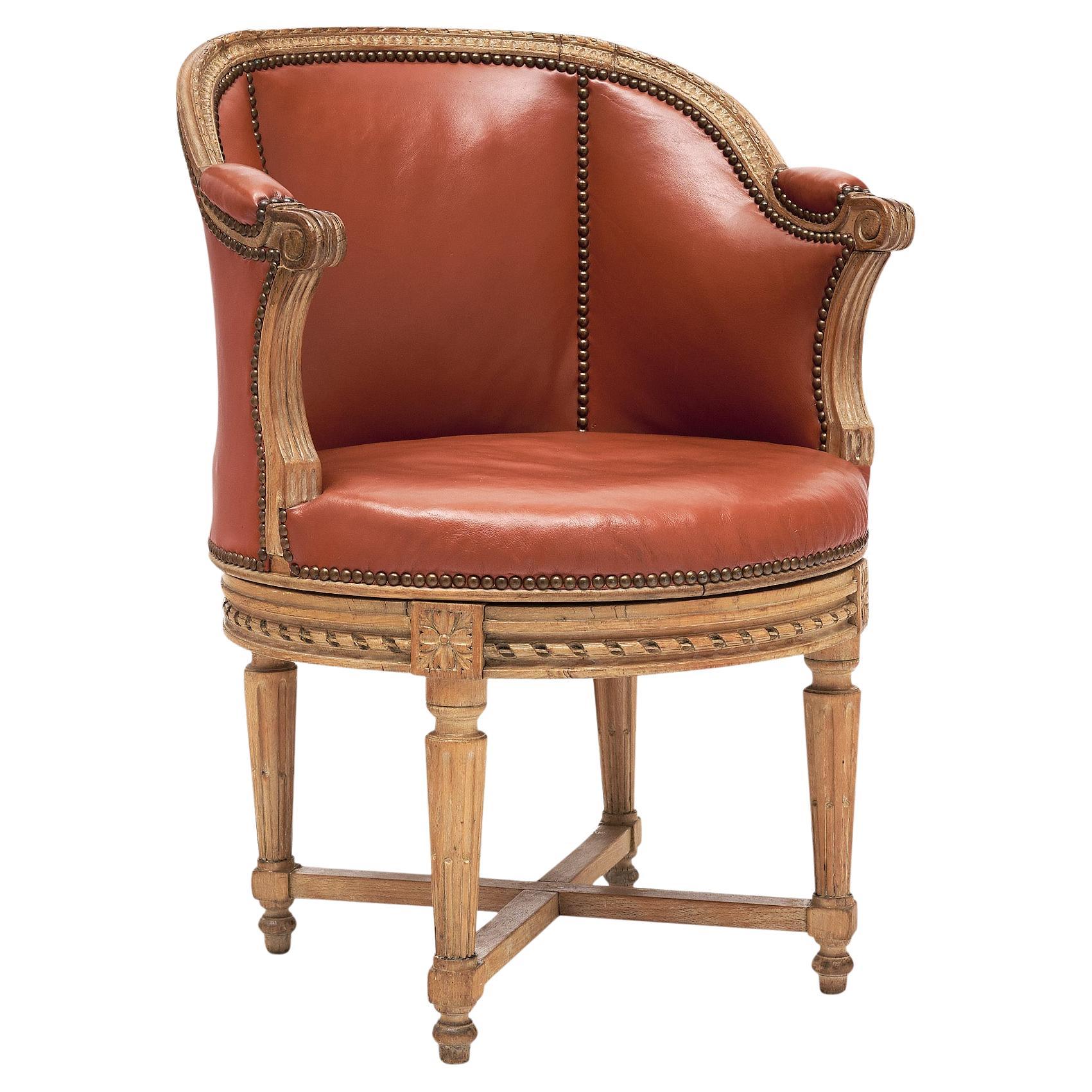 French Louis XVI Swivel  “Bergère”
