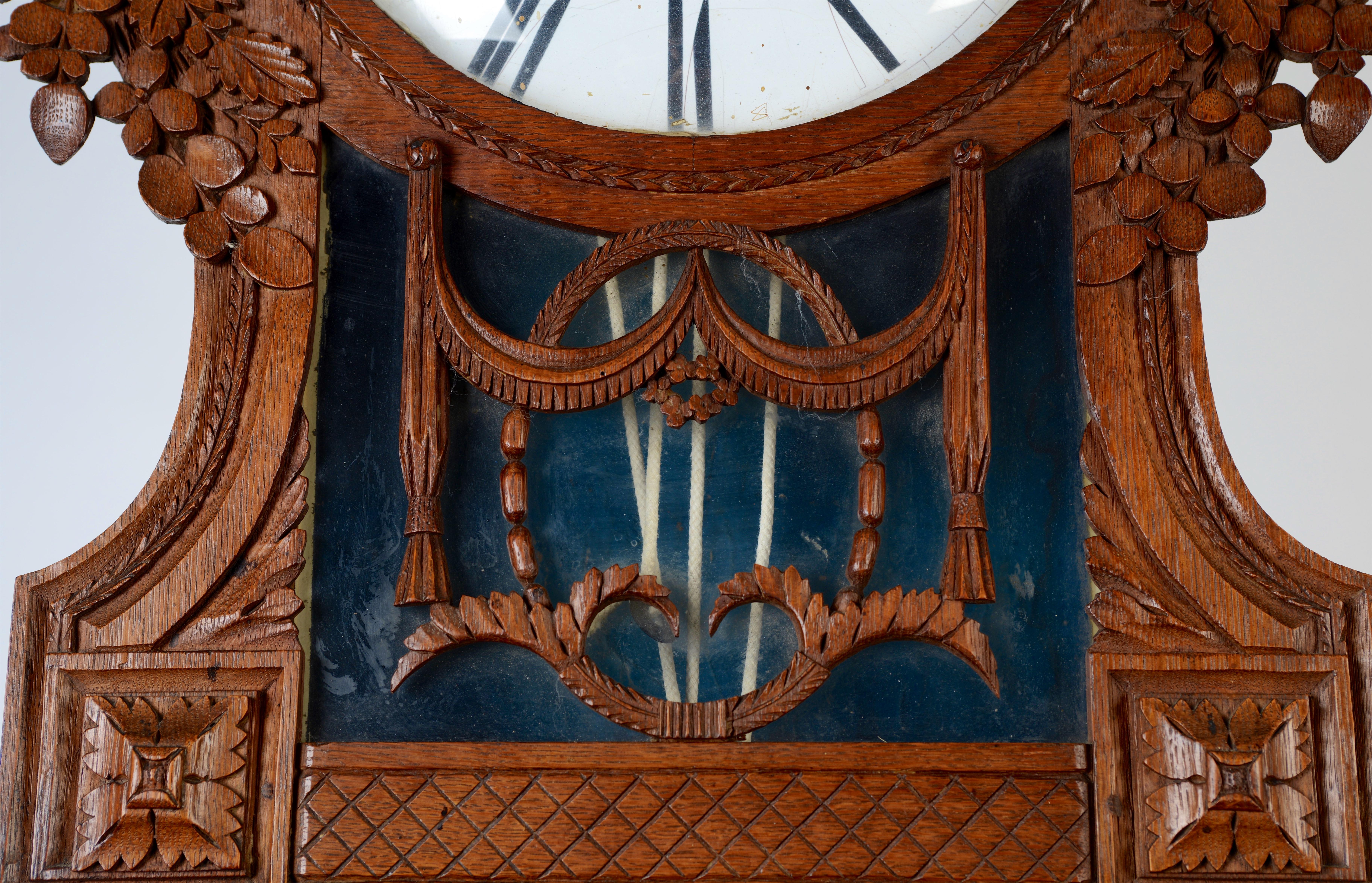 XIXe siècle Horloge française à grand boîtier Louis XVI, C1800, également appelée St Nicolas-Clock en vente