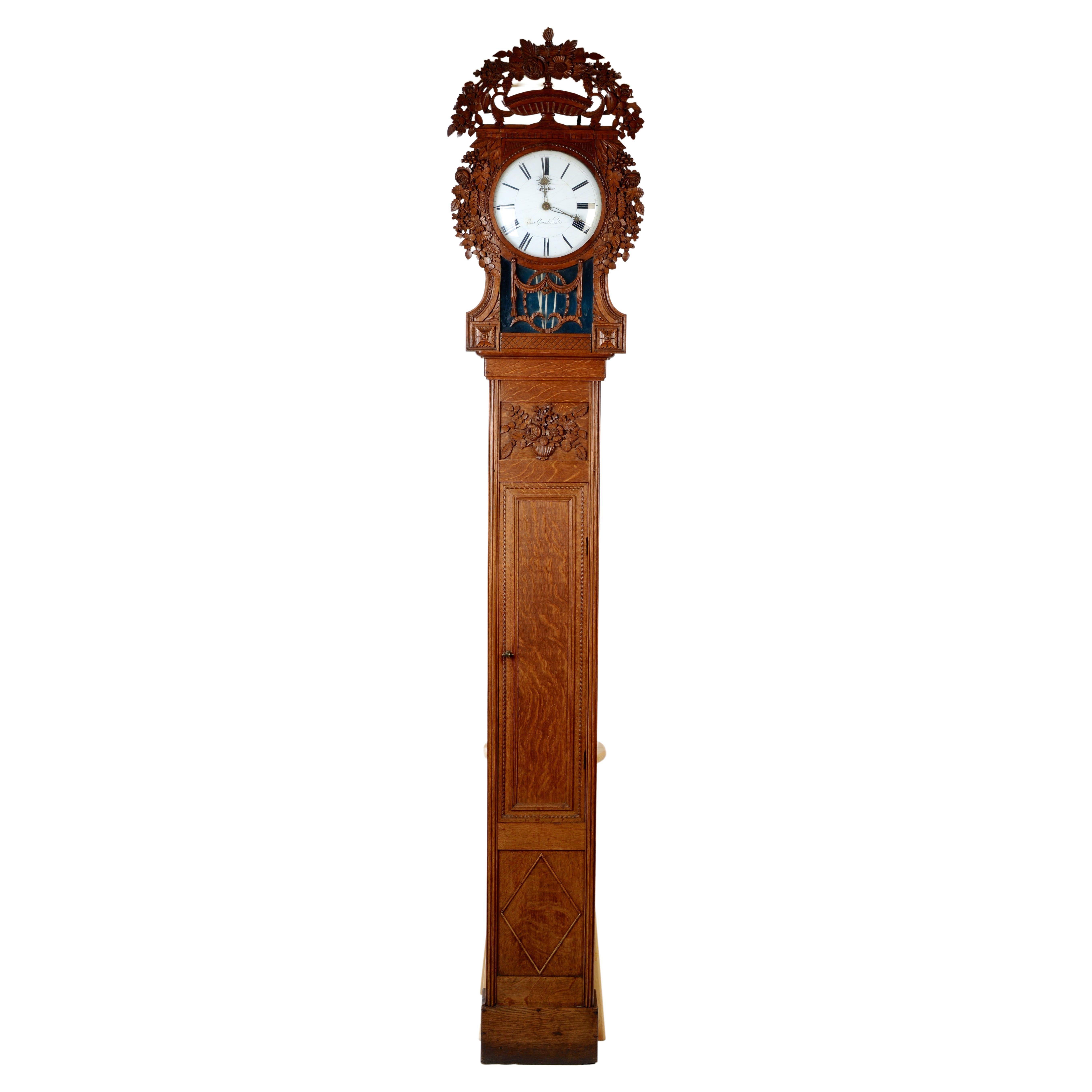 French Louis XVI Tall Case Clock, C1800, Also Called “St Nicolas-Clock”