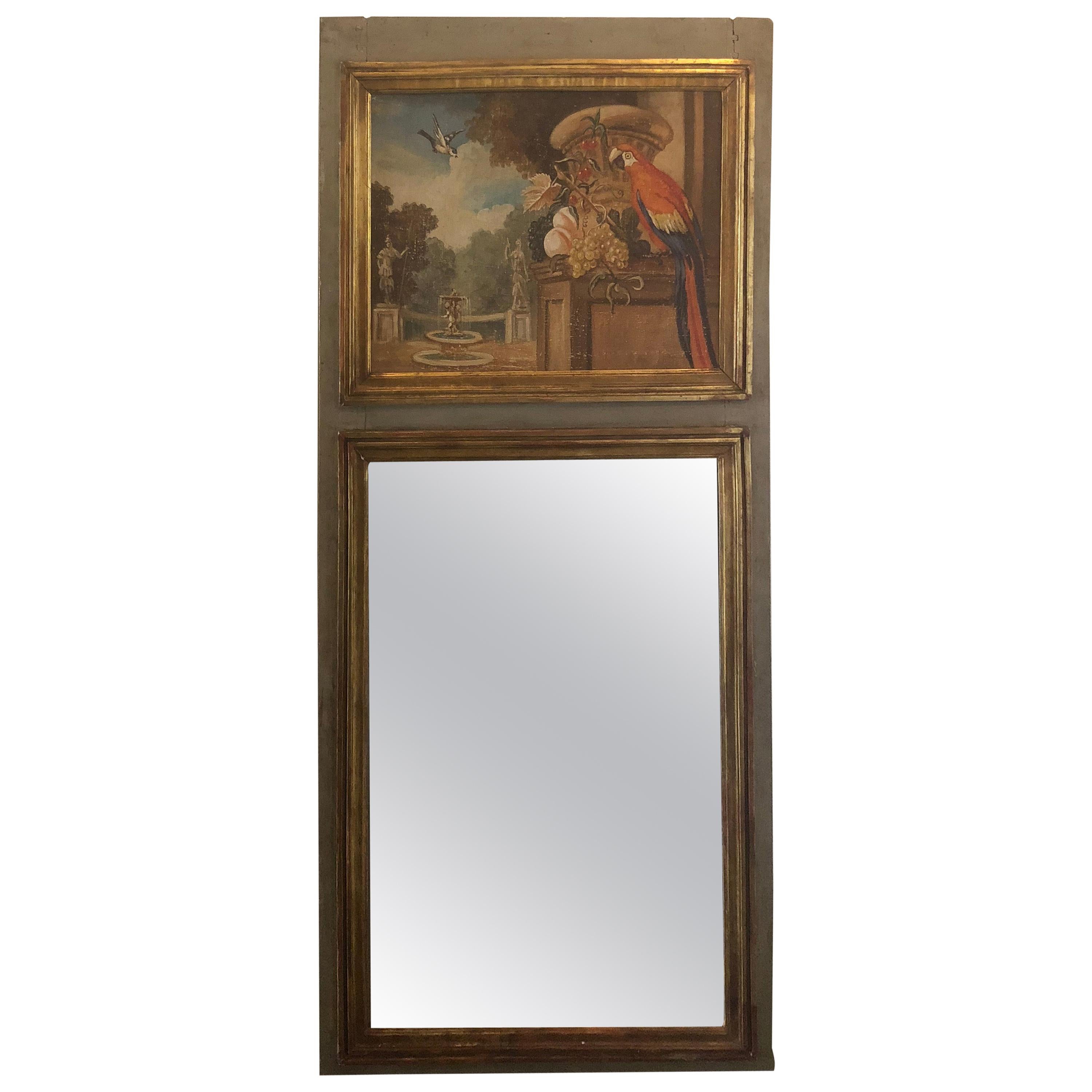 French Louis XVI Trumeau Mirror