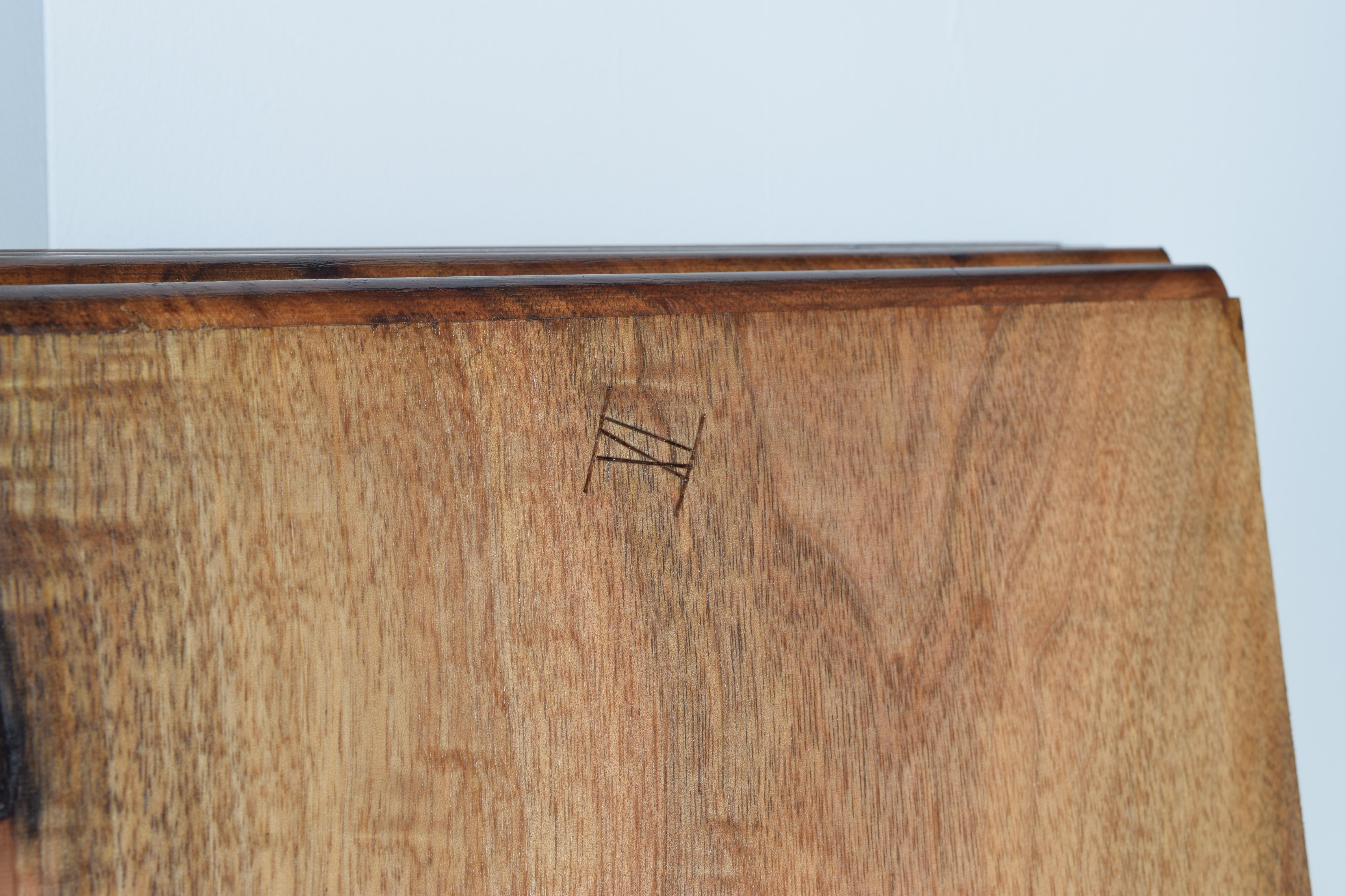 French Louis XVI Walnut and Brass Foldover Dining Table, Stamped 
