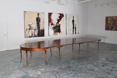 French Louis XVI Walnut and Brass Foldover Dining Table, Stamped "G.Jacob"