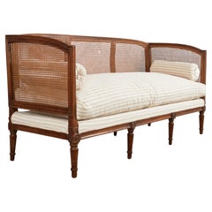 Französisch Louis XVI Nussbaum Rohr Sofa Sofa Daybed Canapè