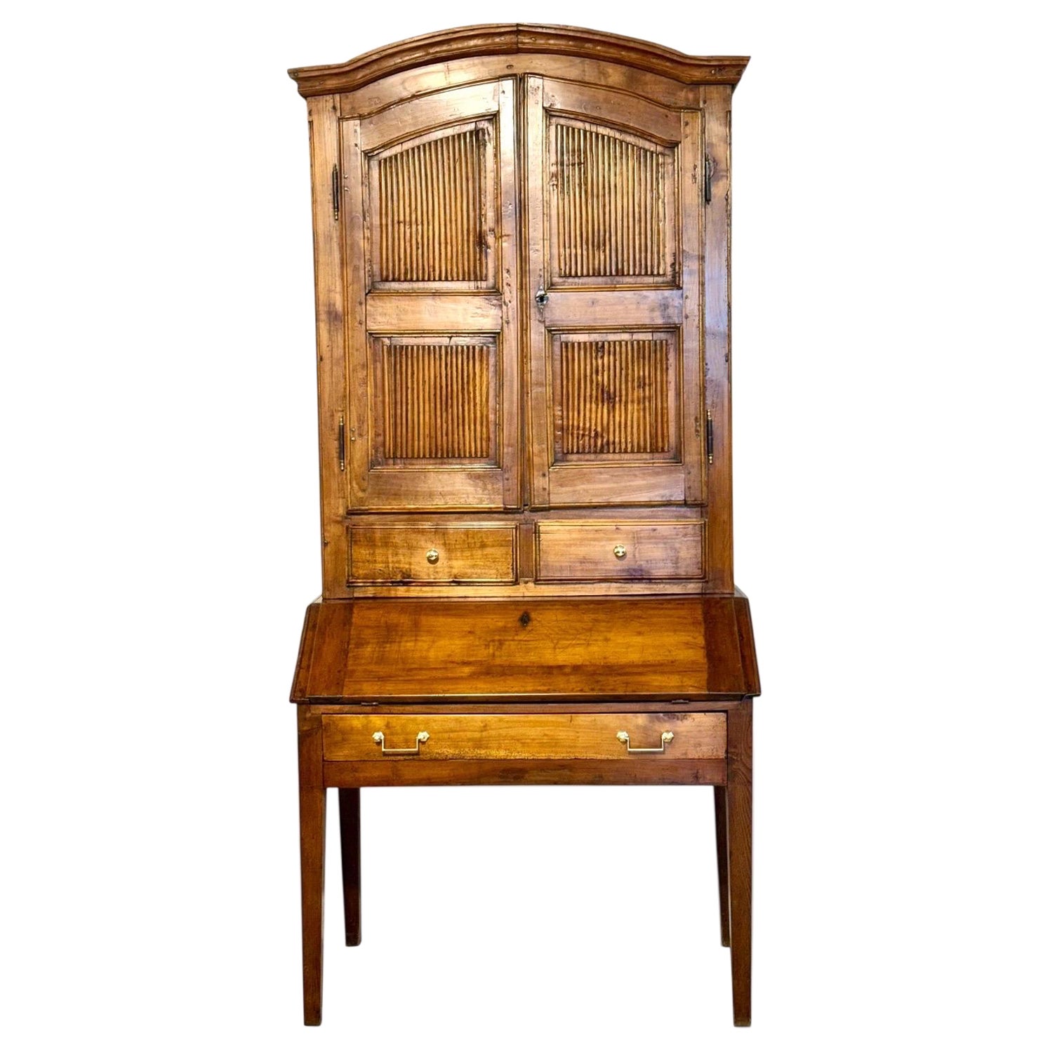 French Louis XVI Period Walnut Secretaire Desk, circa 1780