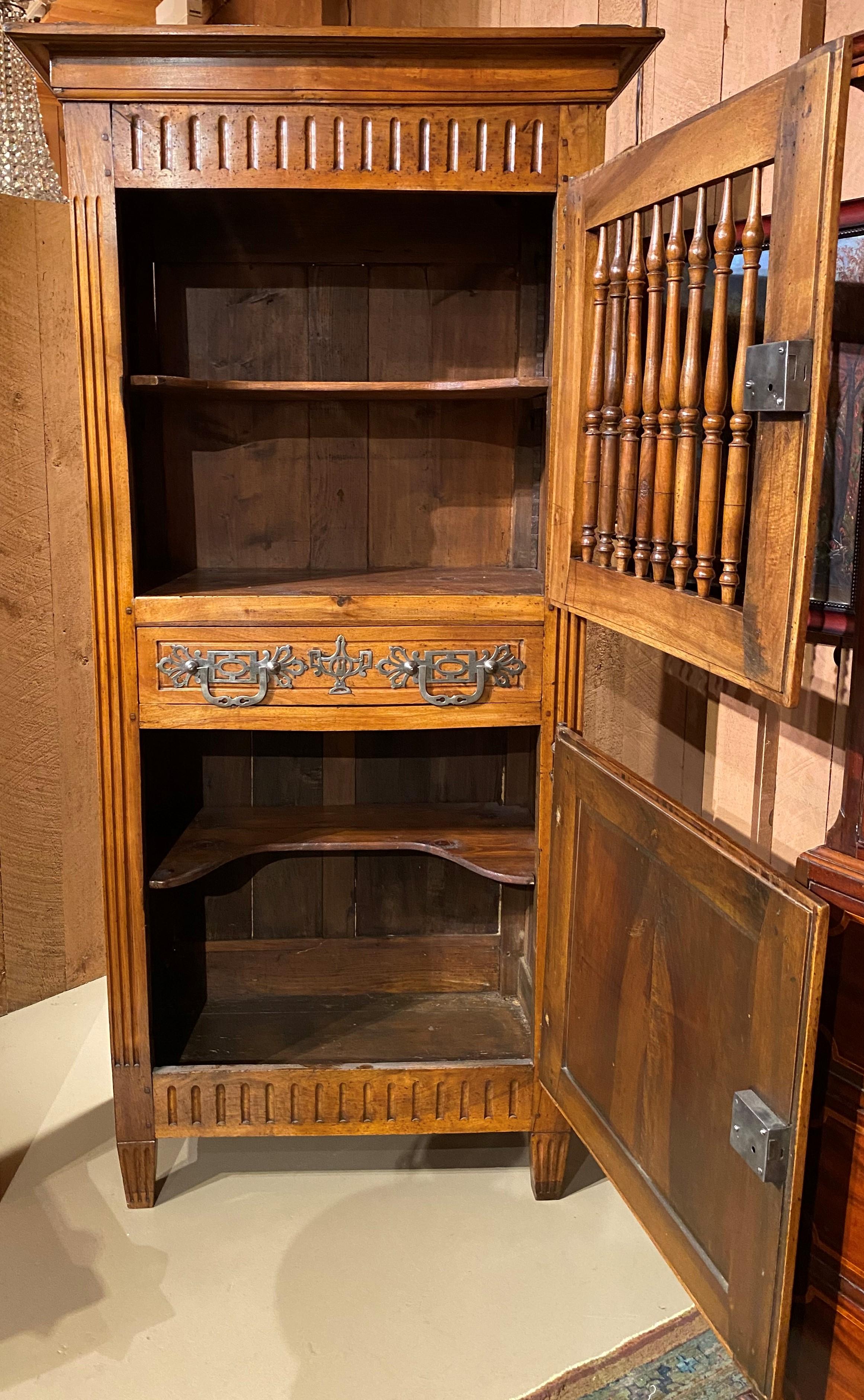 French Louis XVI Walnut Two Door Armoire or Cabinet 5