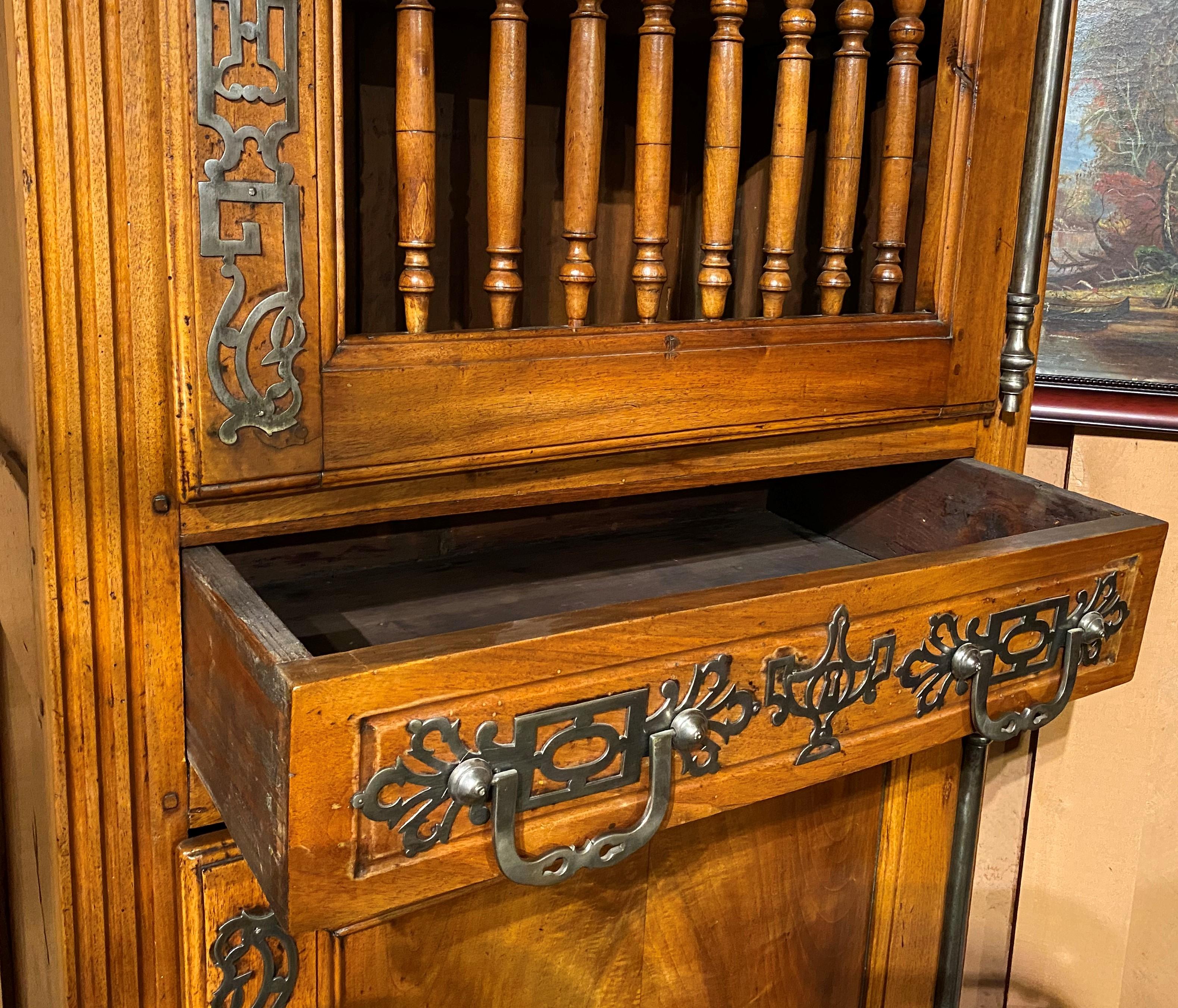 French Louis XVI Walnut Two Door Armoire or Cabinet 8