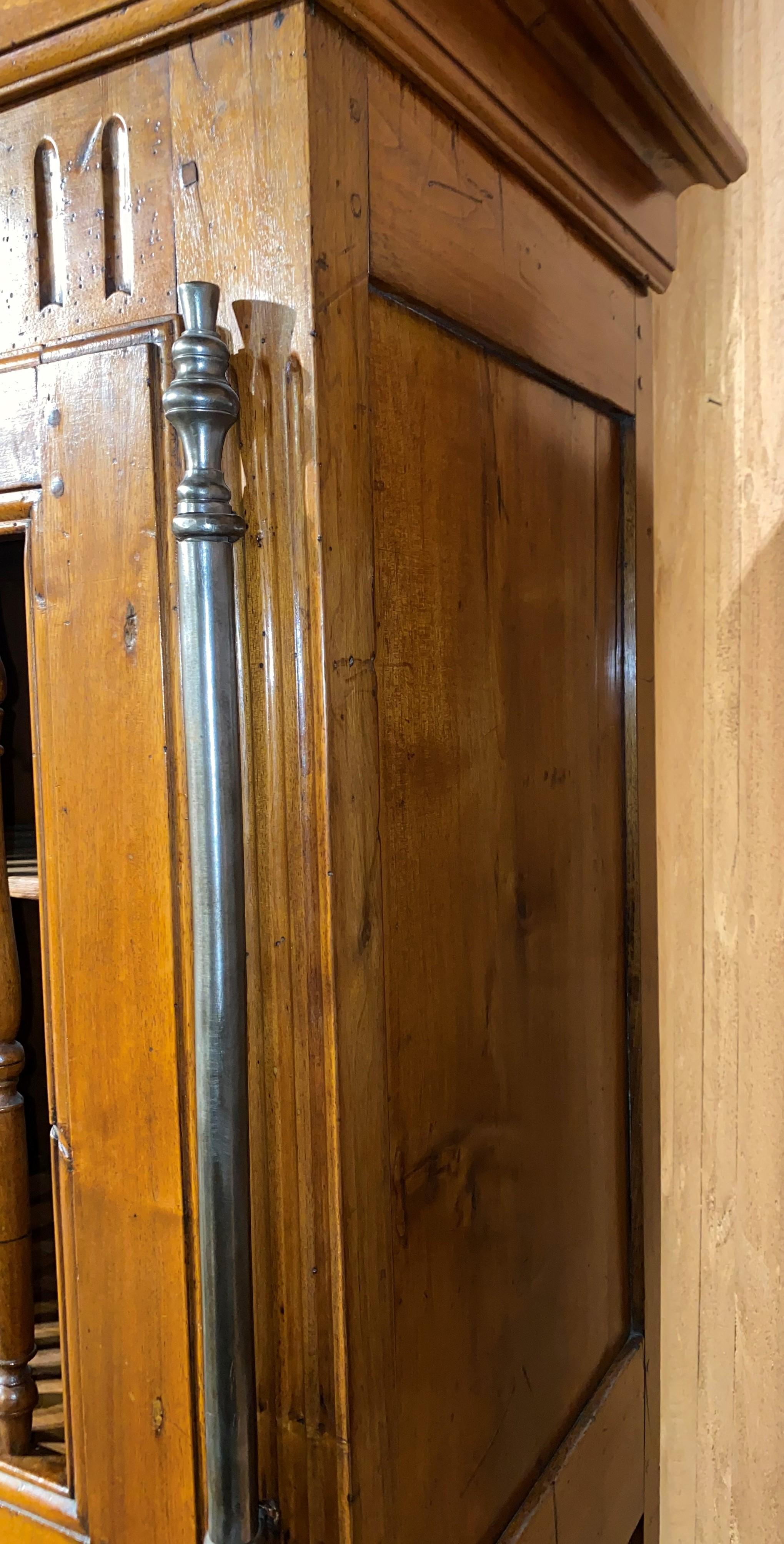 French Louis XVI Walnut Two Door Armoire or Cabinet In Good Condition In Milford, NH