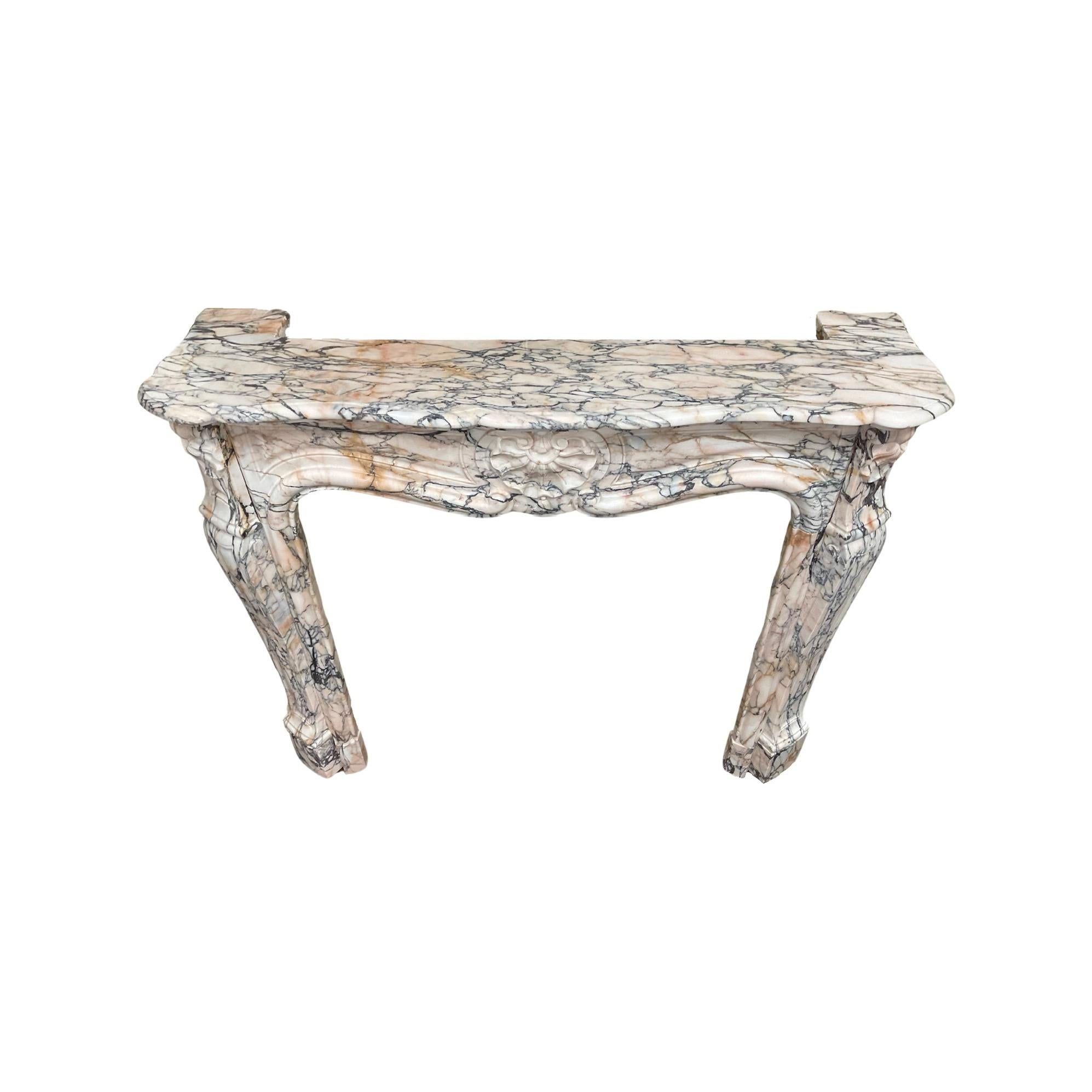 18th Century and Earlier French Louis XVI White Marble Mantel For Sale
