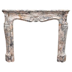 French Louis XVI White Marble Mantel