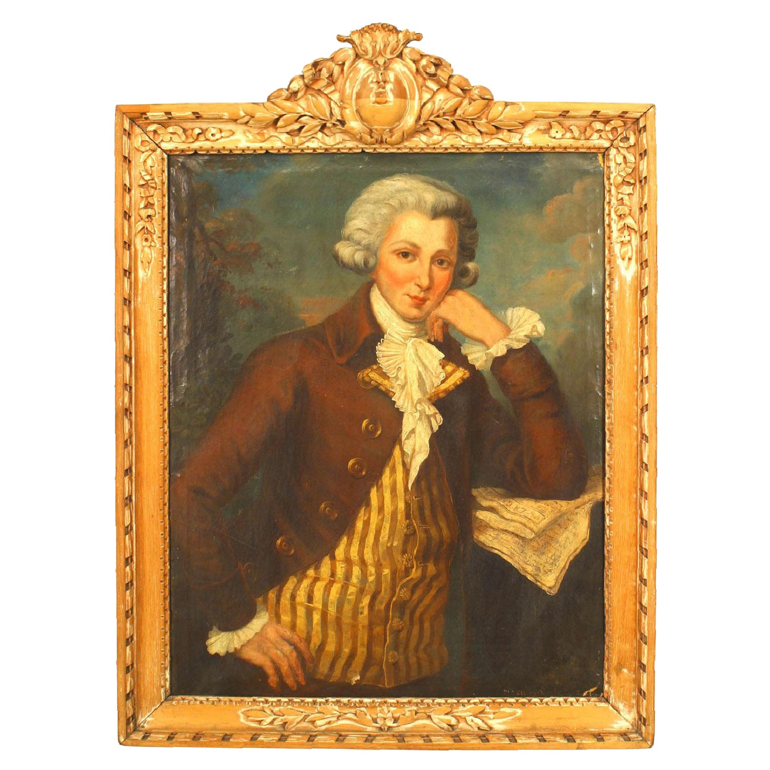 French Louis XVI Young Man Portrait en vente