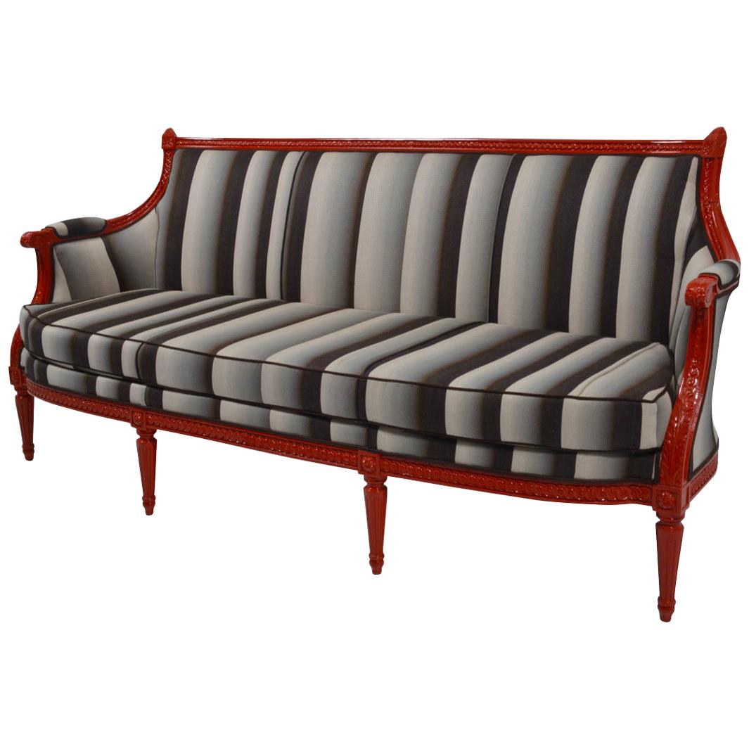 French Louis XVI Lacquered Settee, circa 1880 For Sale