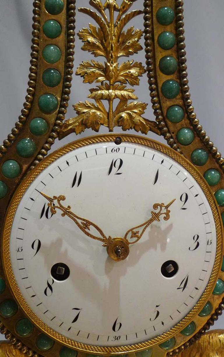 Late 18th Century French Louis Xvith Period Lyre Clock For Sale