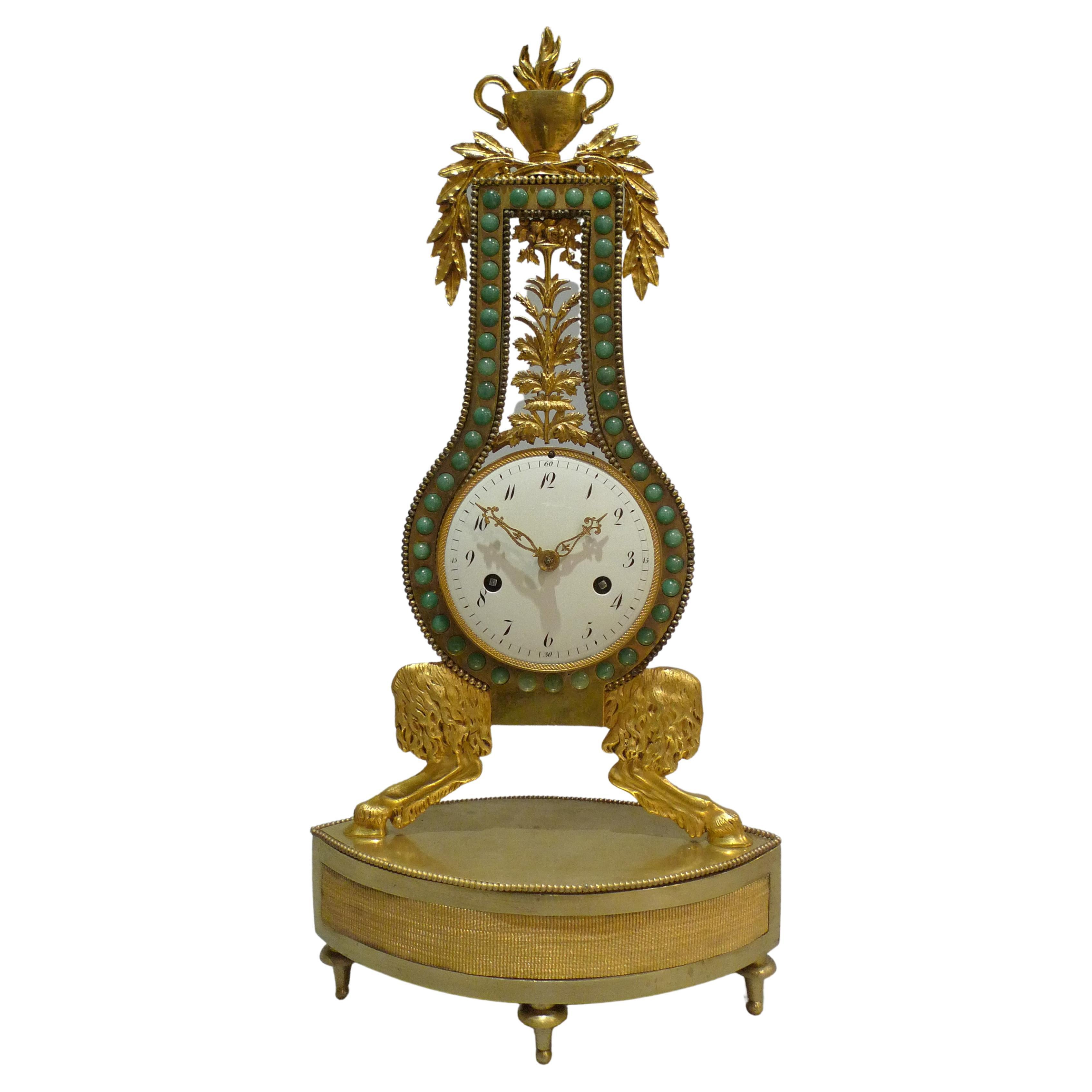 French Louis Xvith Period Lyre Clock For Sale