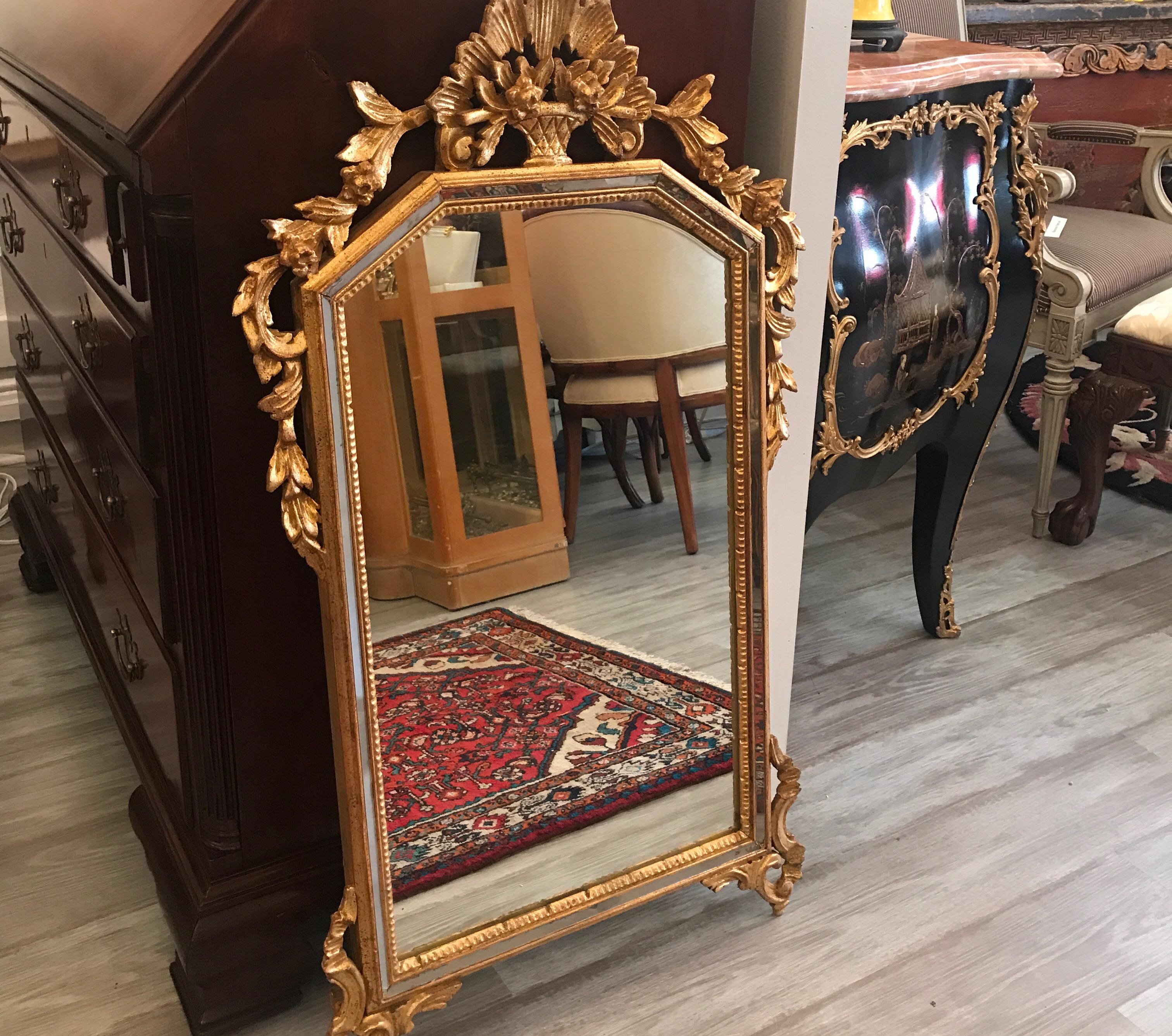 European French Louis XV Style Giltwood Mirror